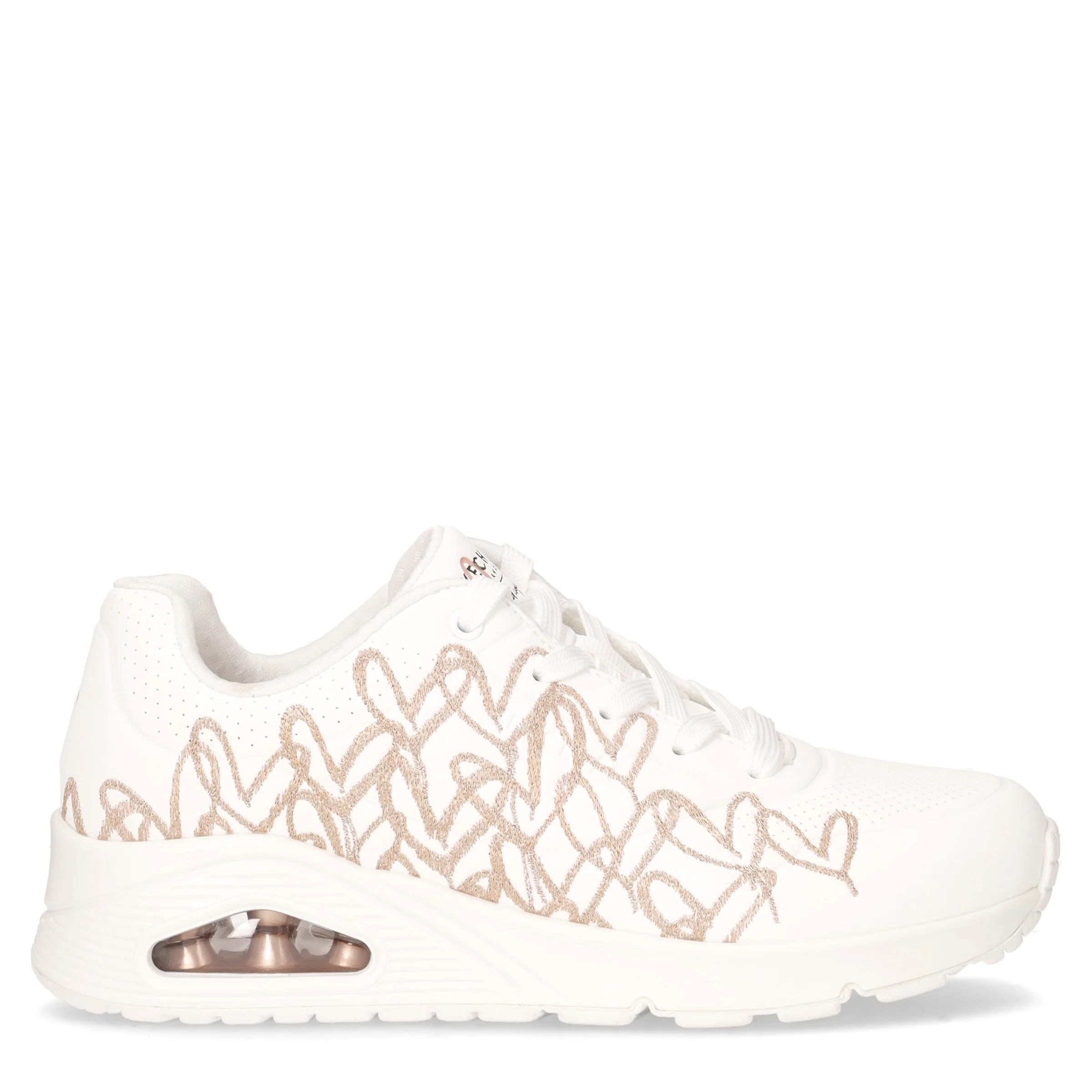 Uno Golden Heart sneaker in ecopelle bianco oro rosa