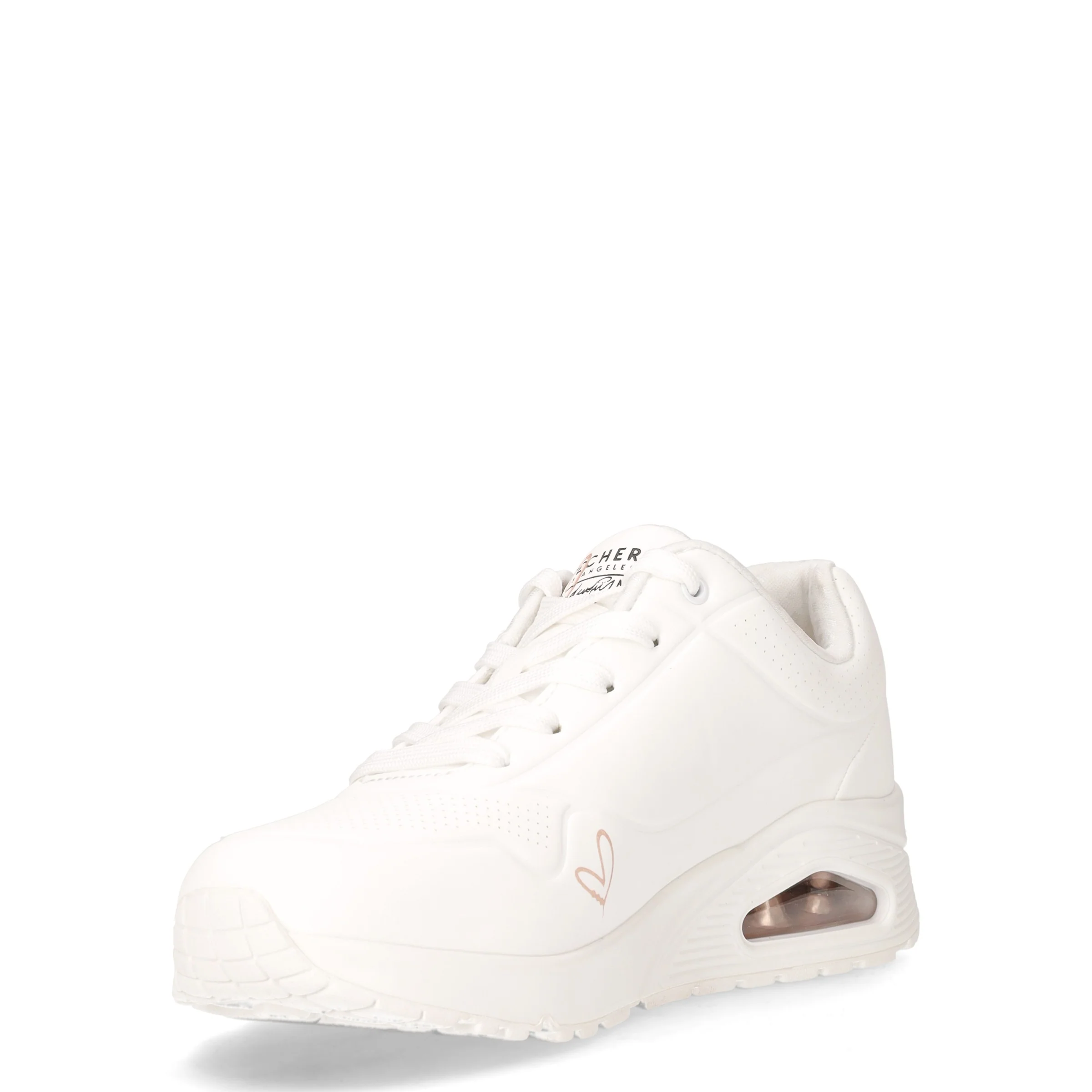 Uno Golden Heart sneaker in ecopelle bianco oro rosa - Image 3