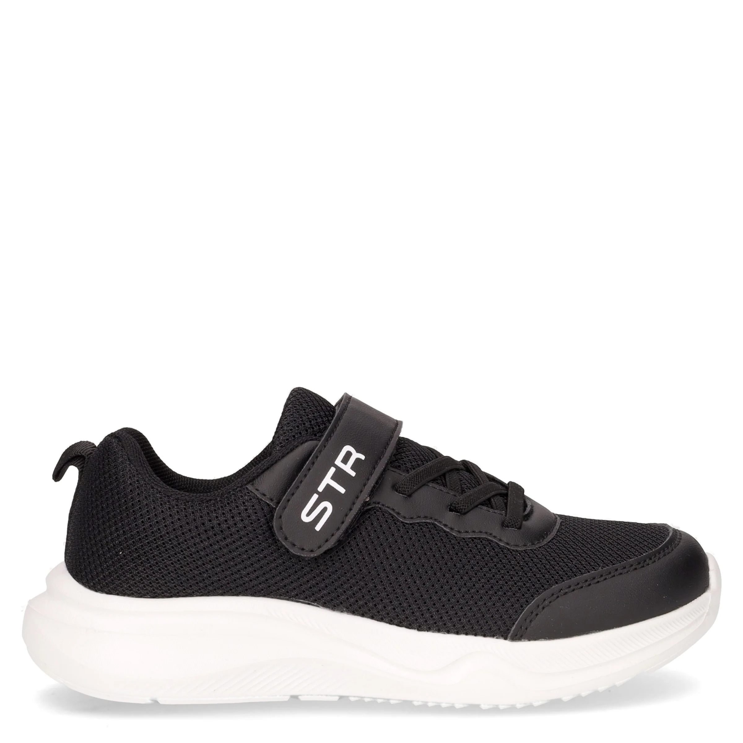 Sneaker da bambino con strappo in tessuto nero