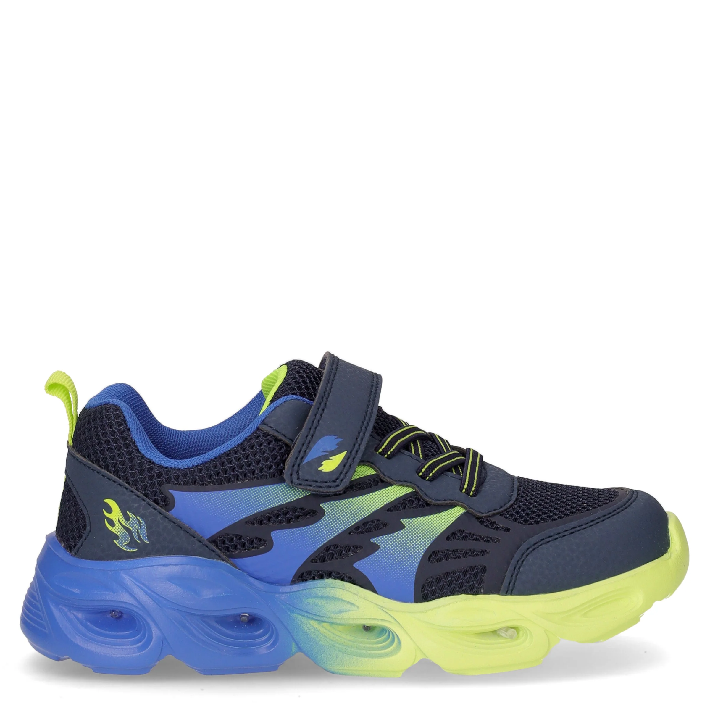 Sneaker in tessuto con luci bambino blu