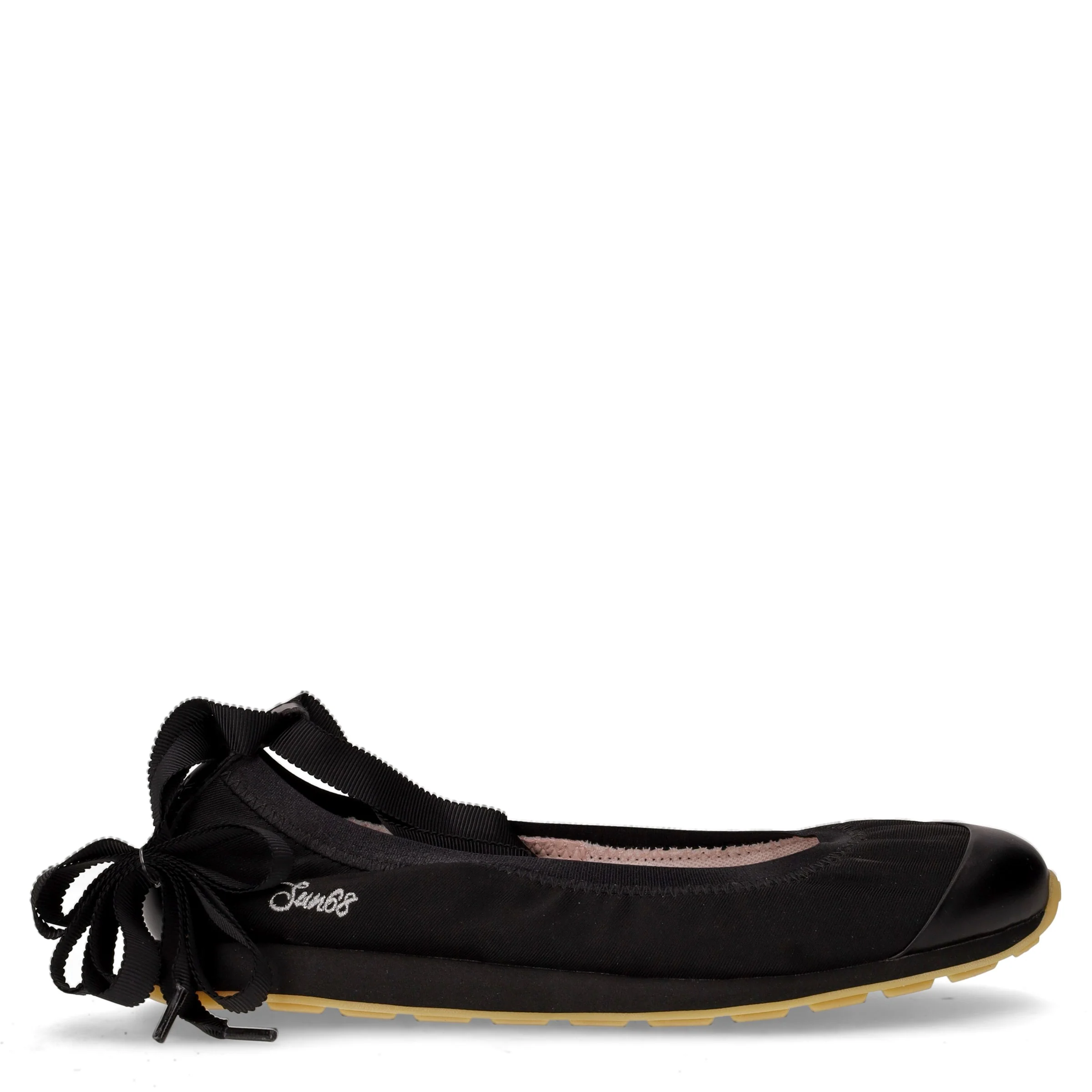 Ally Etoile ballerina in tessuto con laccetti nero