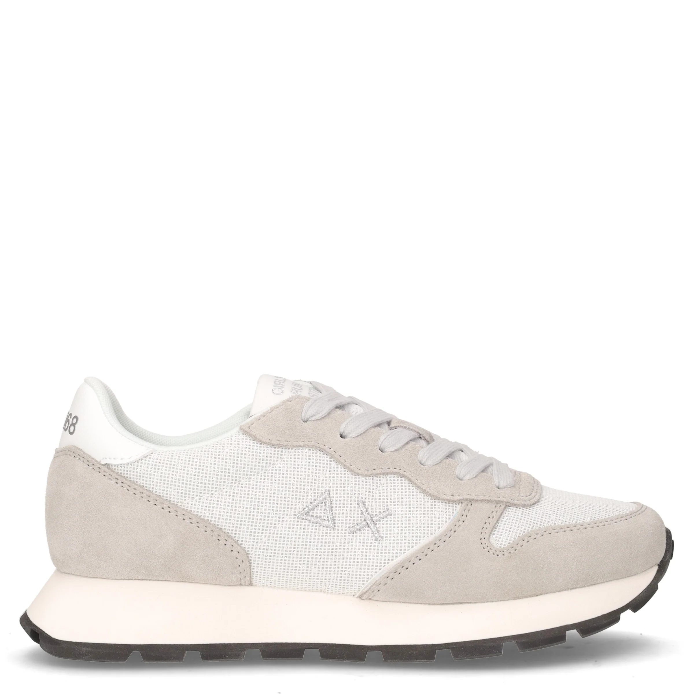 Ally Glitter Textile sneaker in pelle e tessuto argento grigio