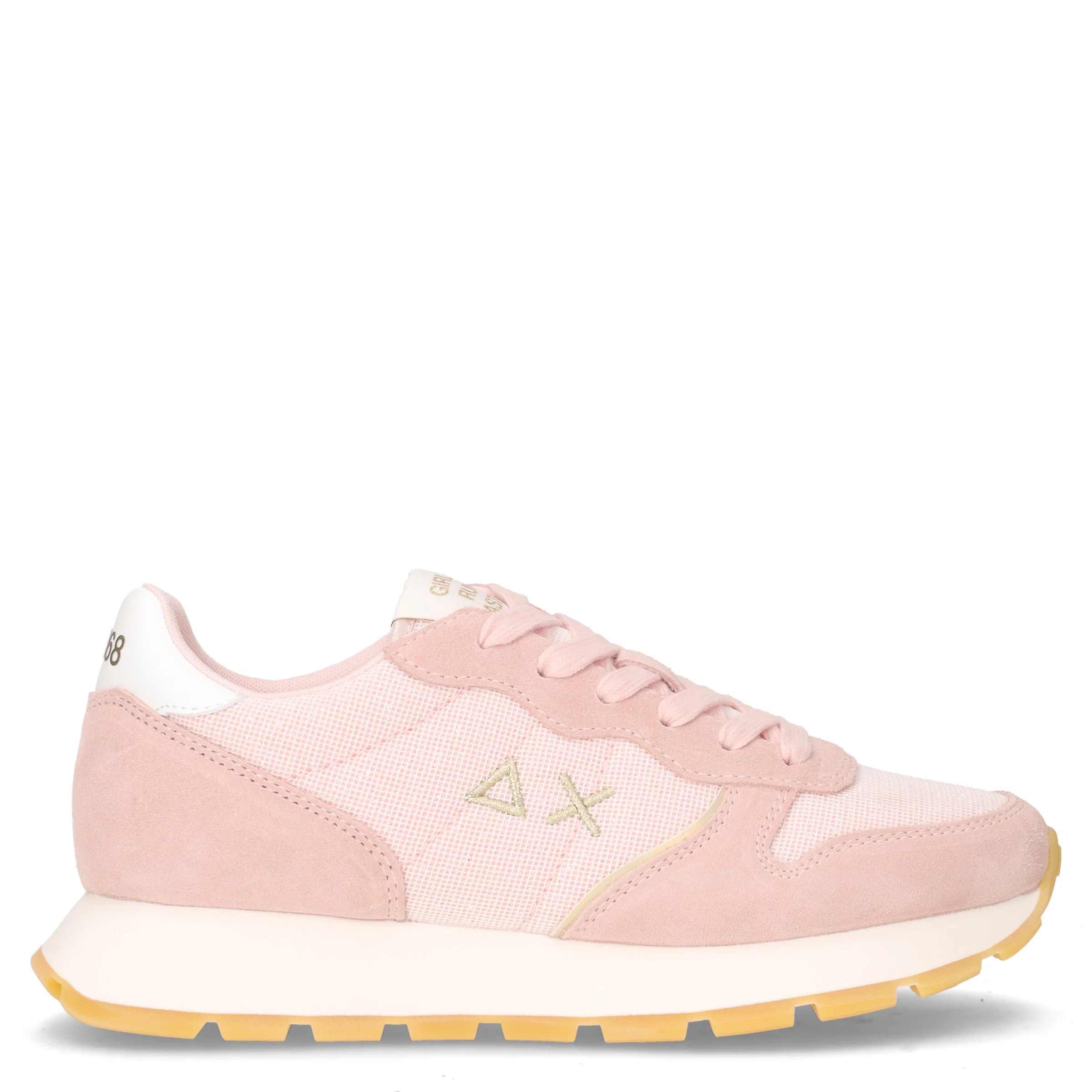 Ally Glitter Textile sneaker in pelle e tessuto rosa