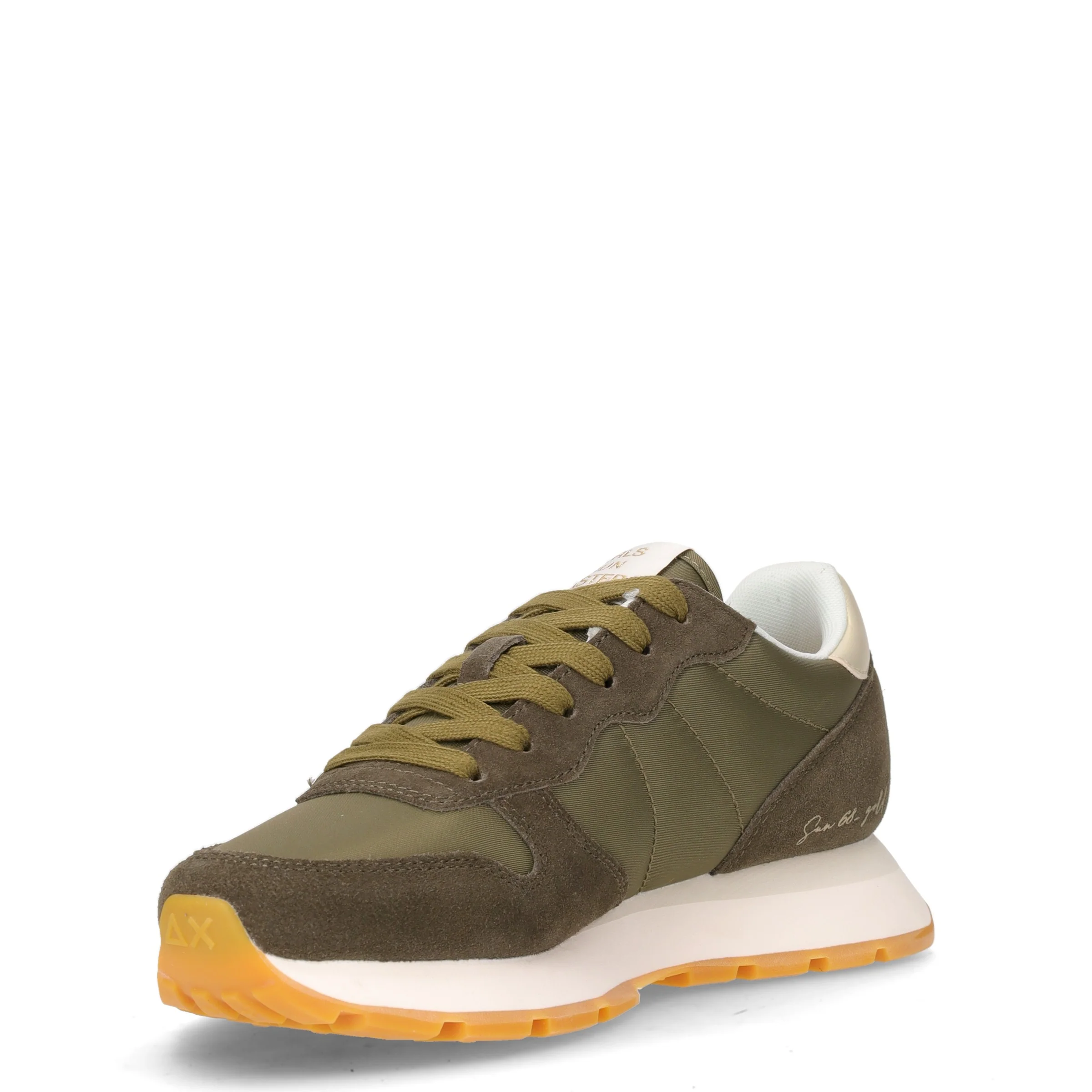 Ally Gold Silver sneaker in pelle e tessuto militare - Image 3