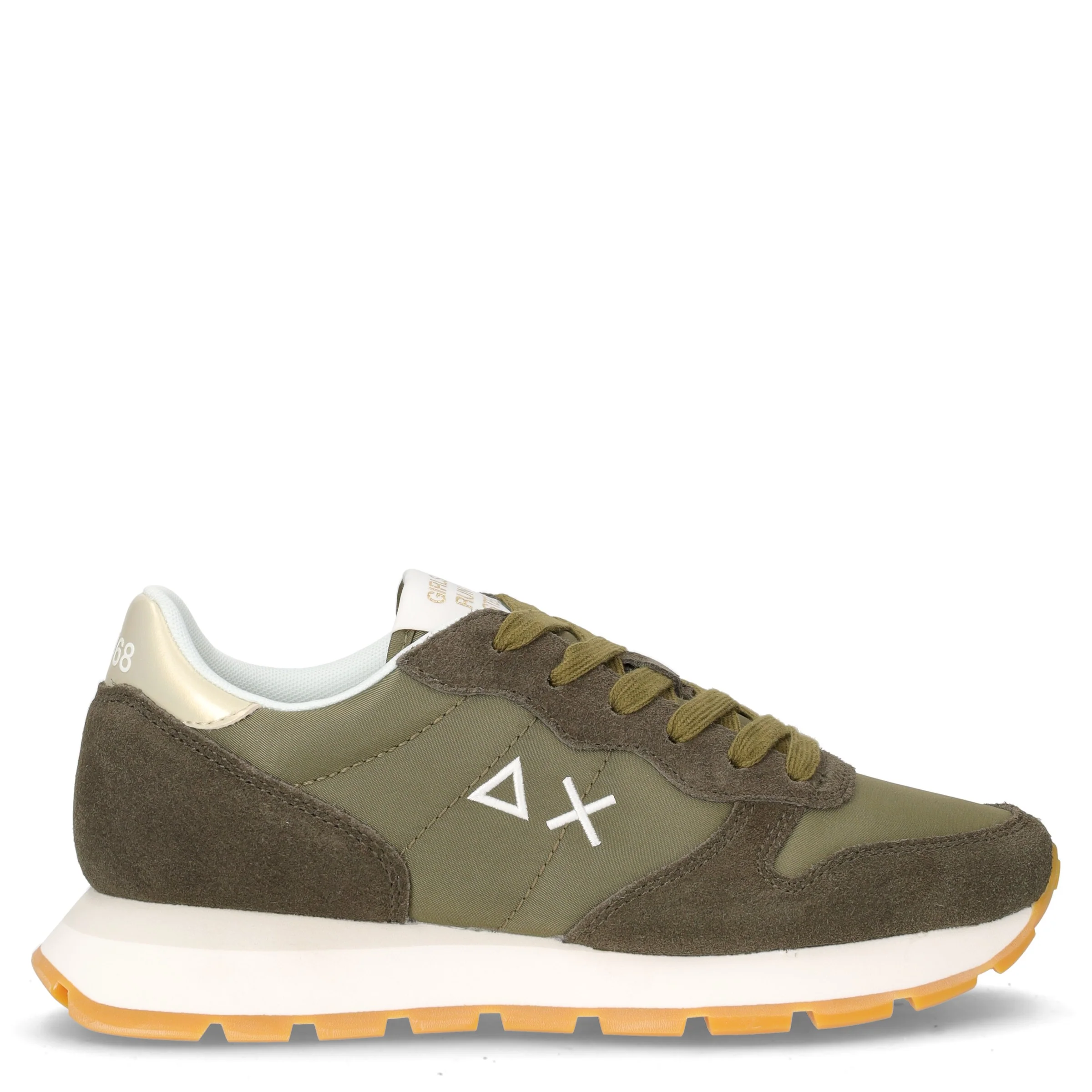Ally Gold Silver sneaker in pelle e tessuto militare - Image 4