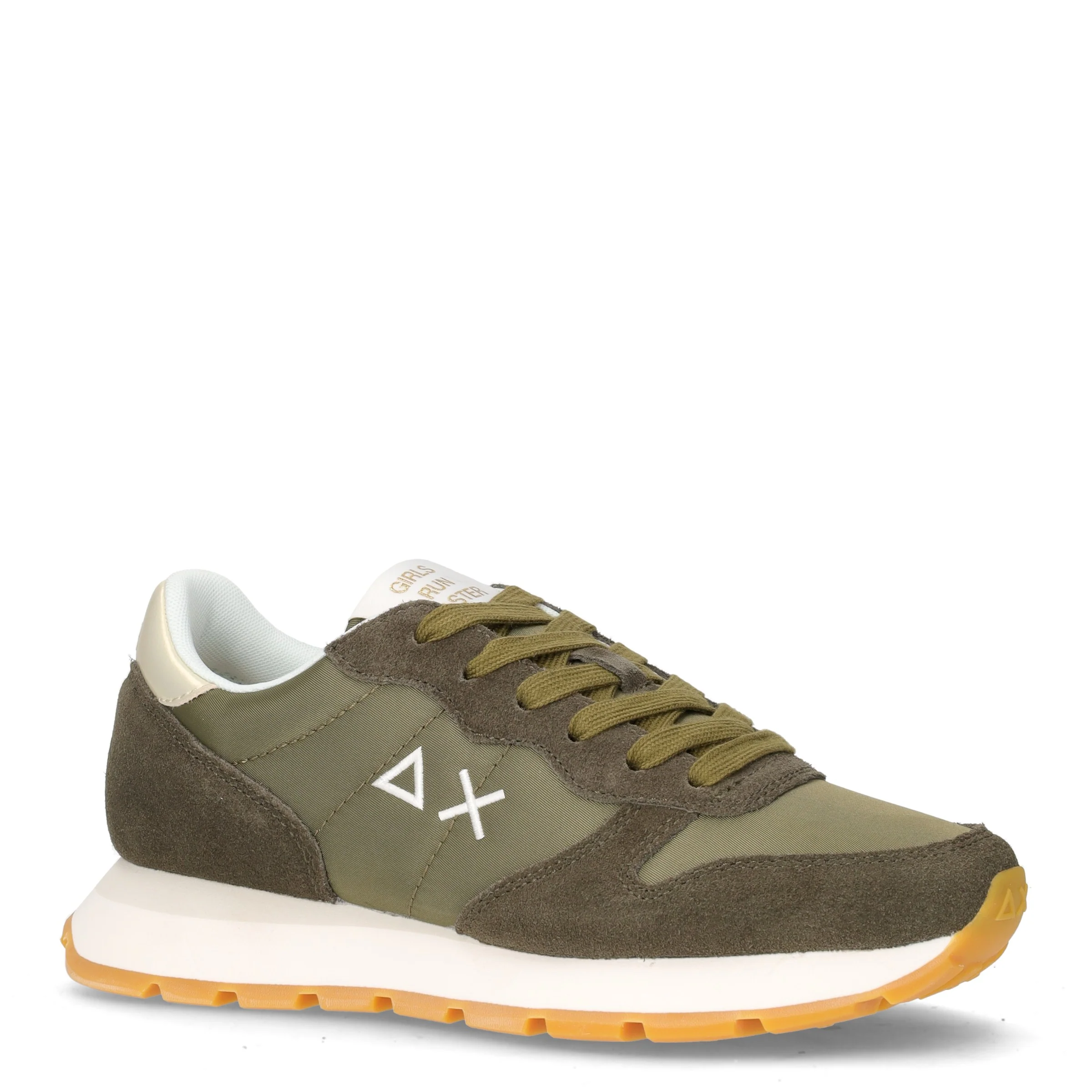 Ally Gold Silver sneaker in pelle e tessuto militare - Image 5