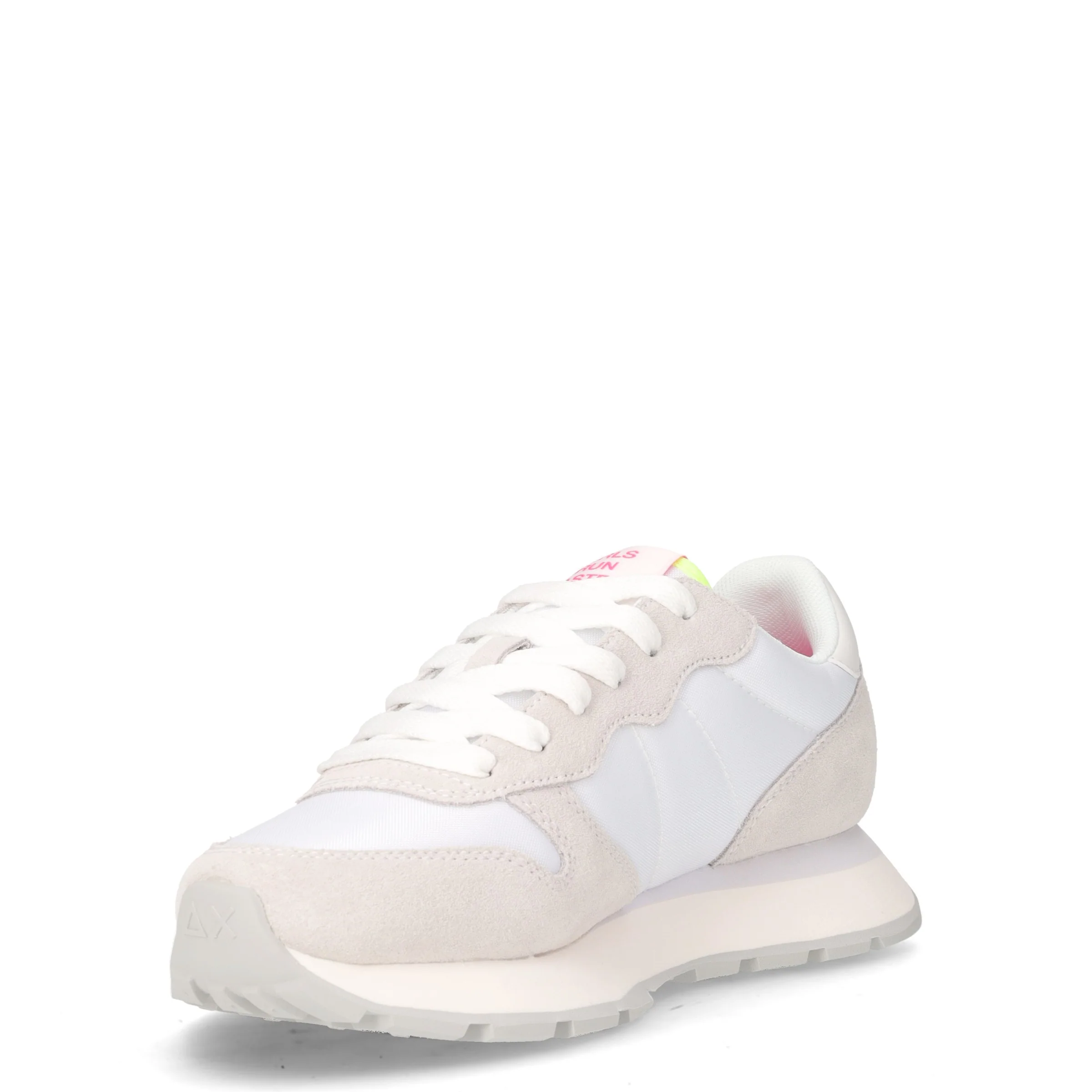 Ally Solid sneaker in pelle e tessuto bianco fuxia fluo - Image 3