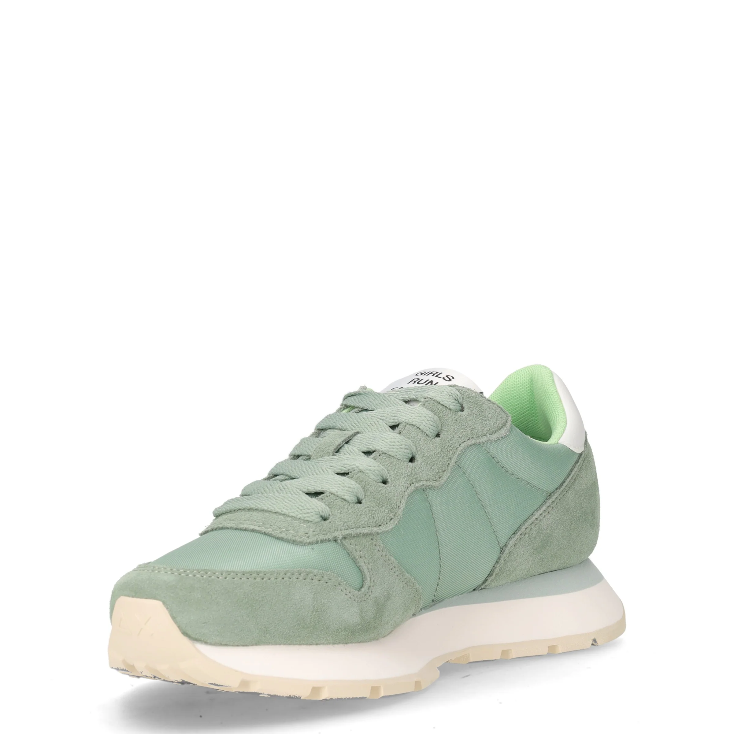 Ally Solid sneaker in pelle e tessuto verde - Image 3