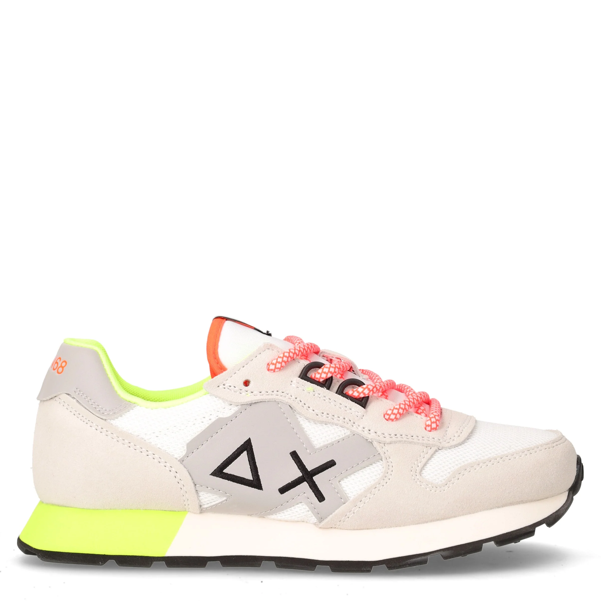 Jaki Fluo sneaker bambino in pelle e tessuto bianco grigio