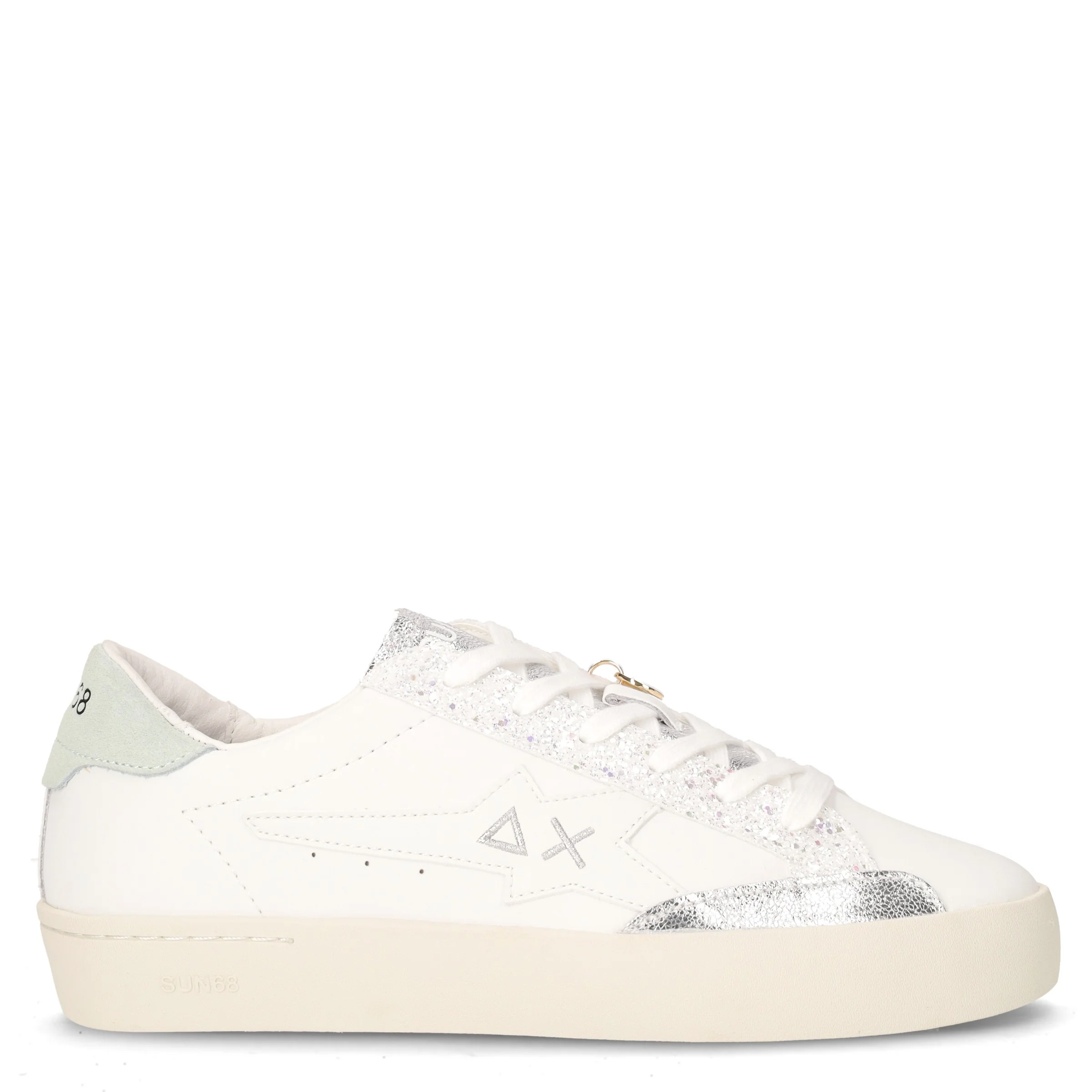 Katy sneaker ragazza in ecopelle e pelle bianco azzurro