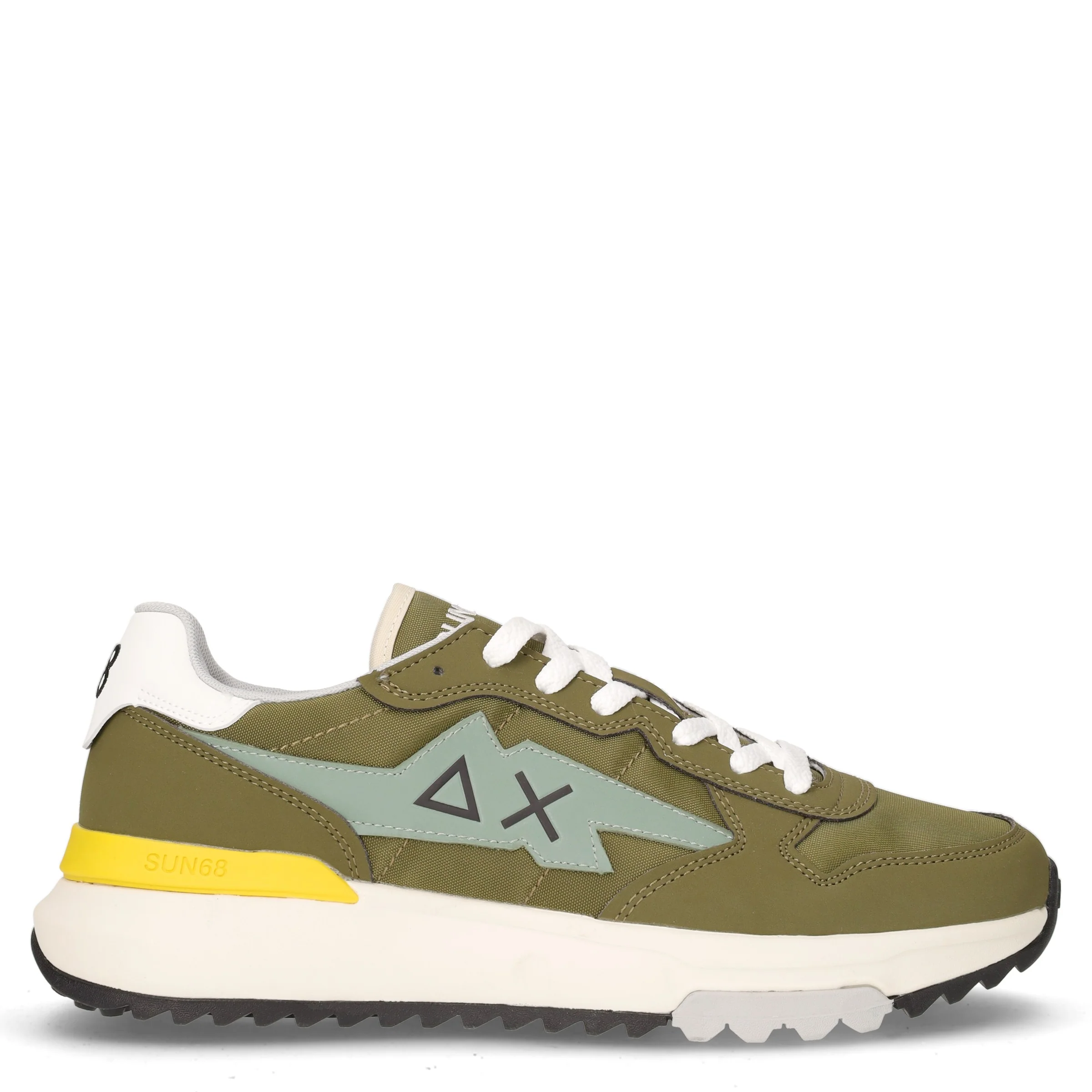 Niki 2.0 Solid sneaker in pelle e tessuto militare