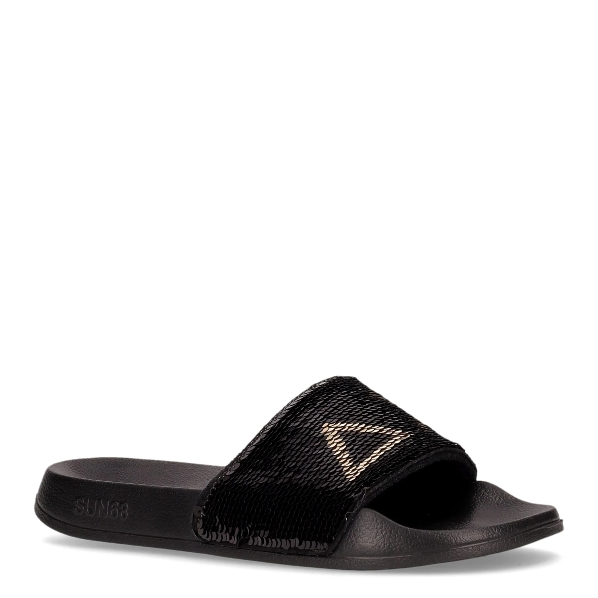 Slipper Beach Sequin ciabatta di gomma nero oro - Image 2