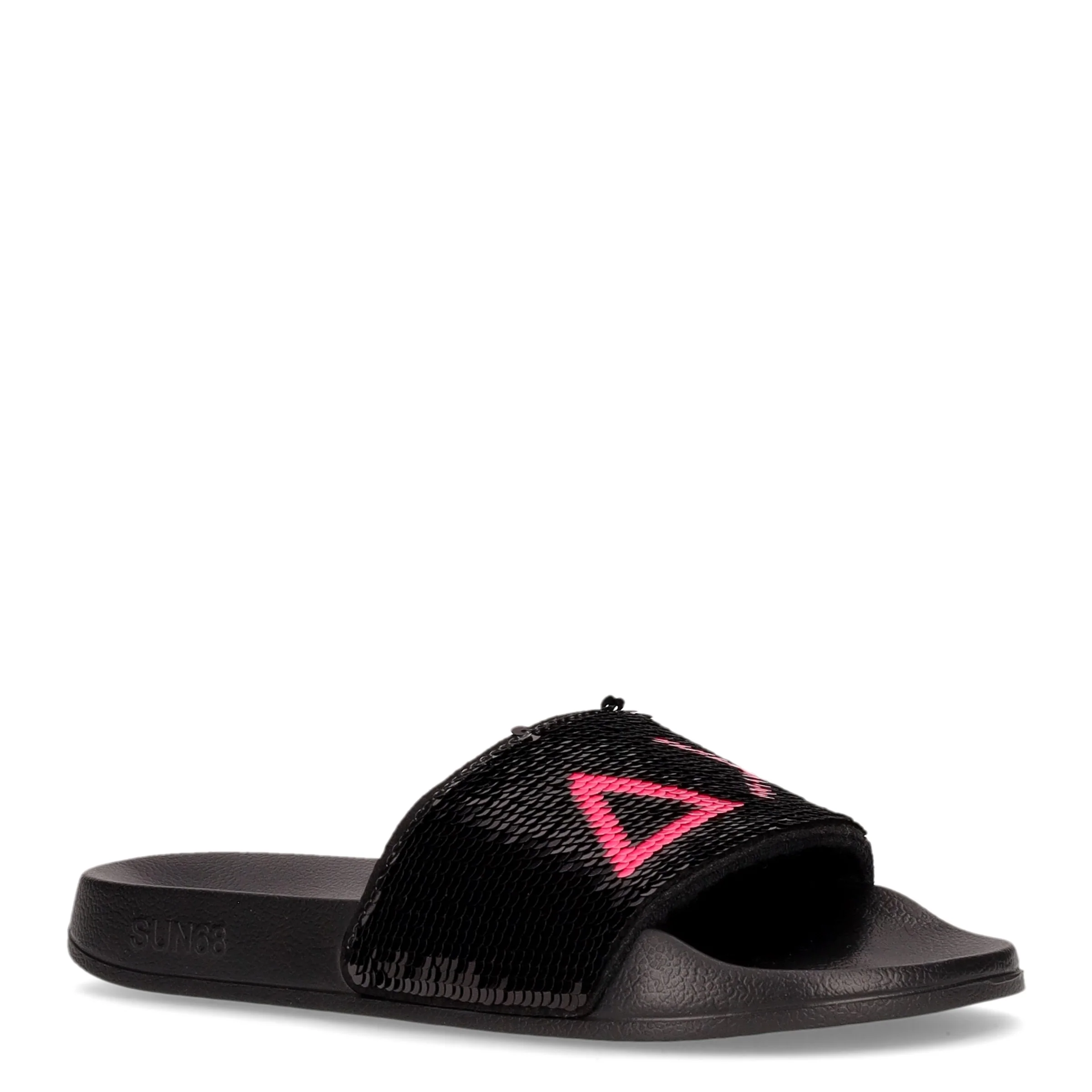 Slippers Beach Sequin ciabatta di gomma nero fuxia - Image 2