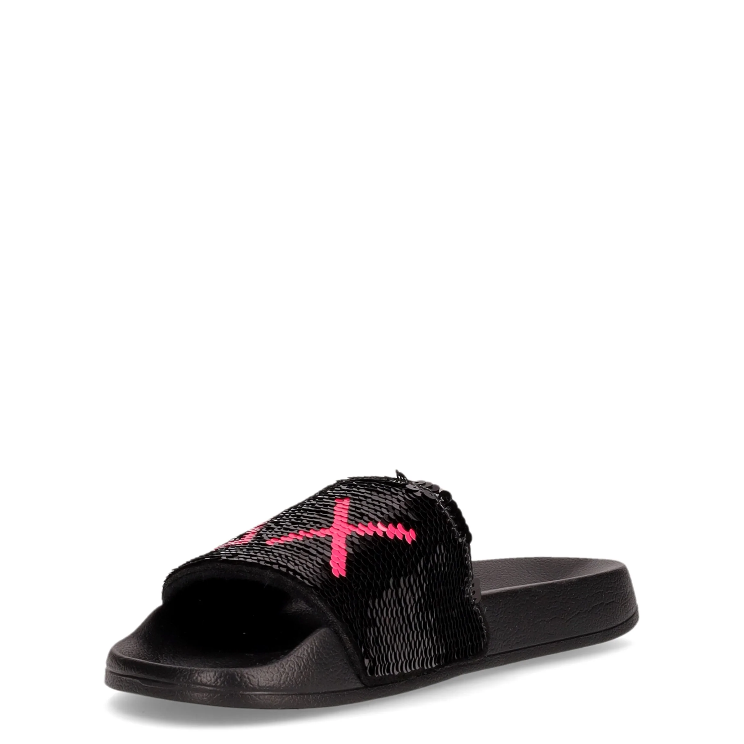 Slippers Beach Sequin ciabatta di gomma nero fuxia - Image 3