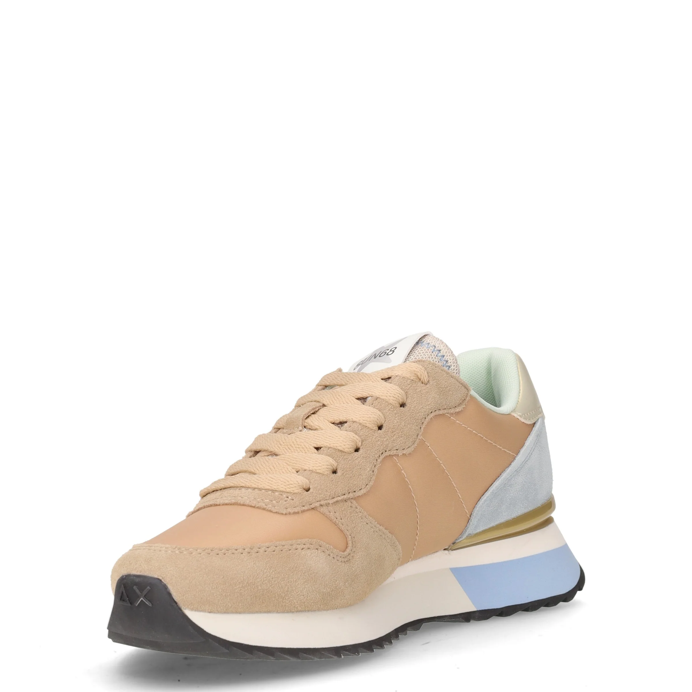 Stargirl Glitter Logo sneaker in pelle e tessuto beige - Image 3