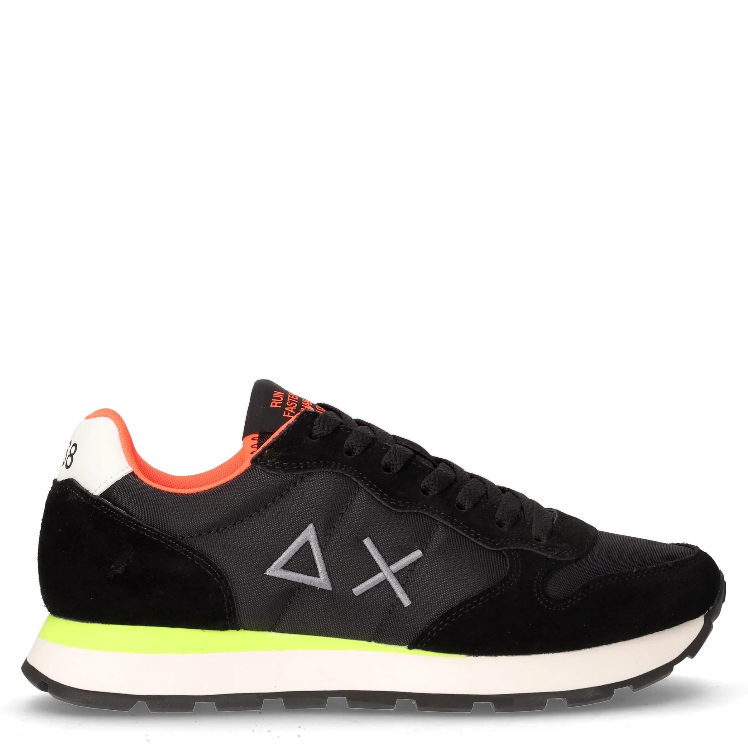 Tom Fluo sneaker in pelle e tessuto nero