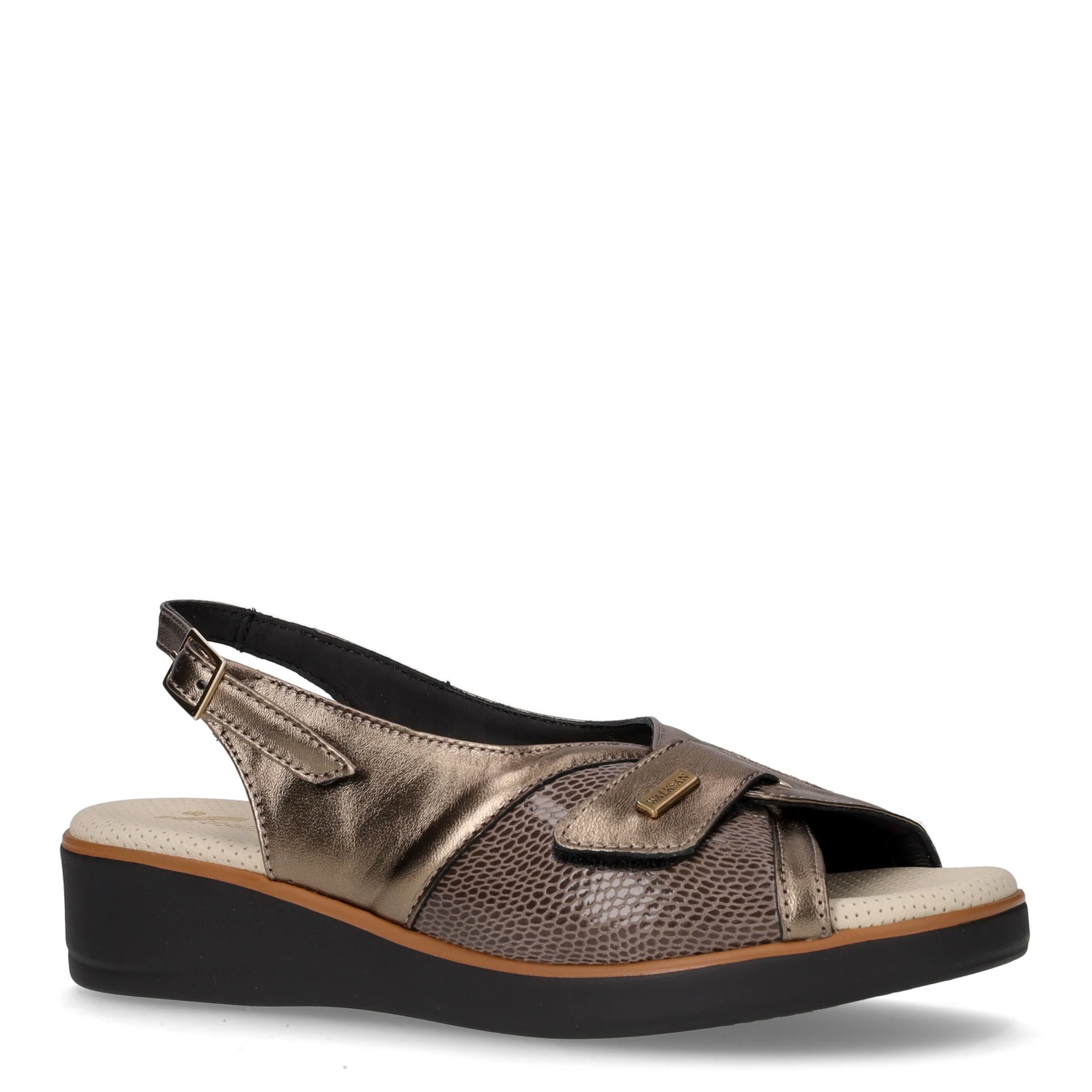 Sandalo comfort in pelle peltro - Image 2
