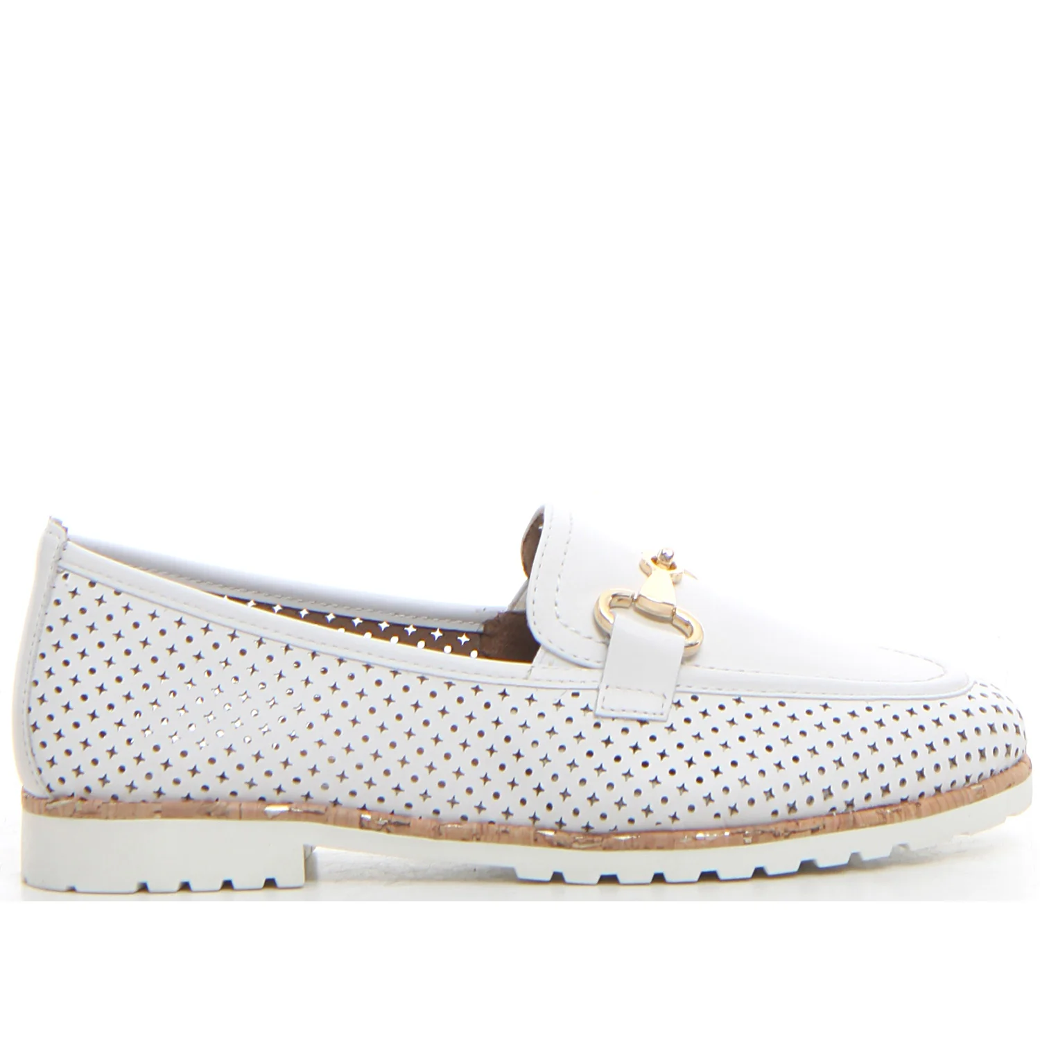 Mocassino traforato con staffa white