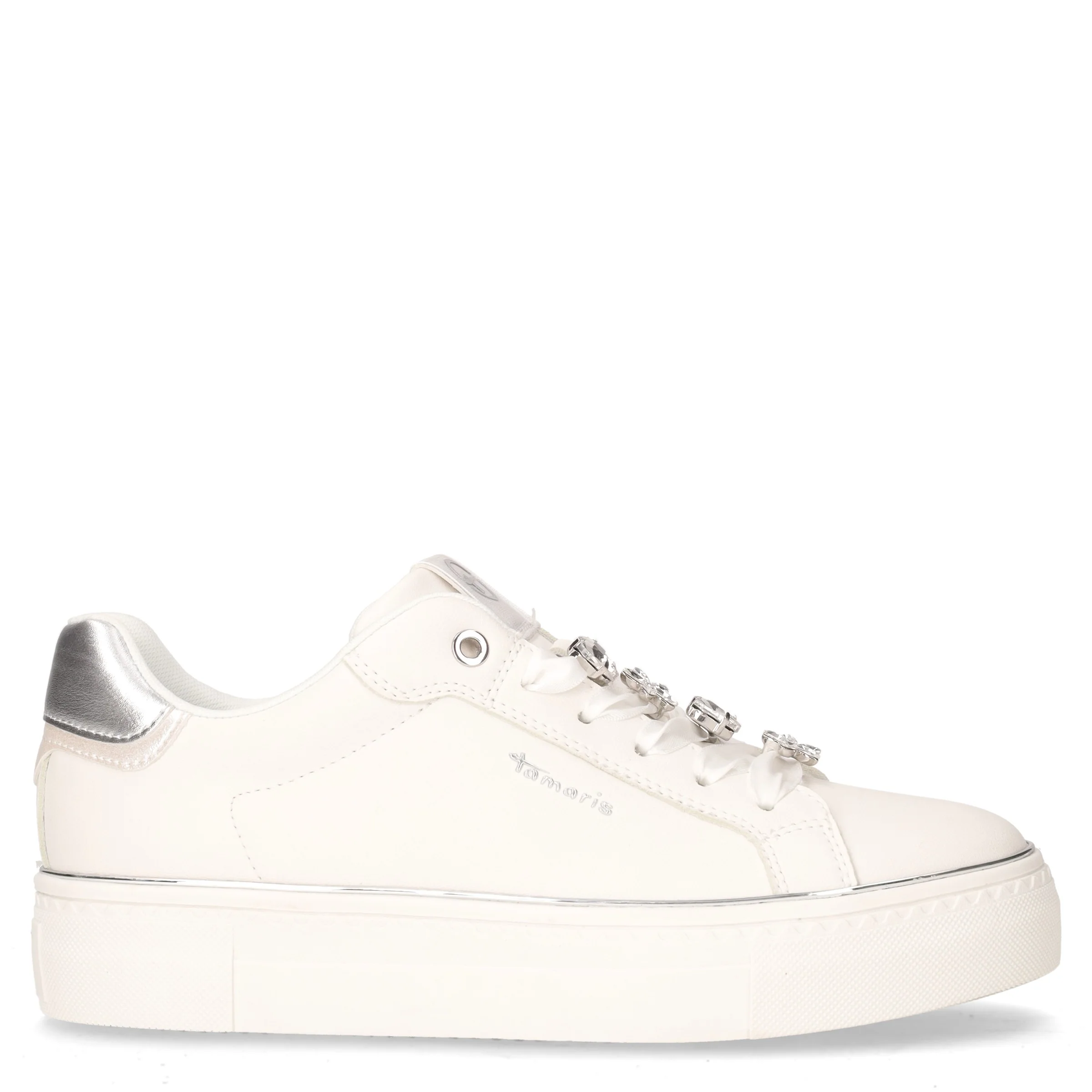 Sneaker in ecopelle bianco argento