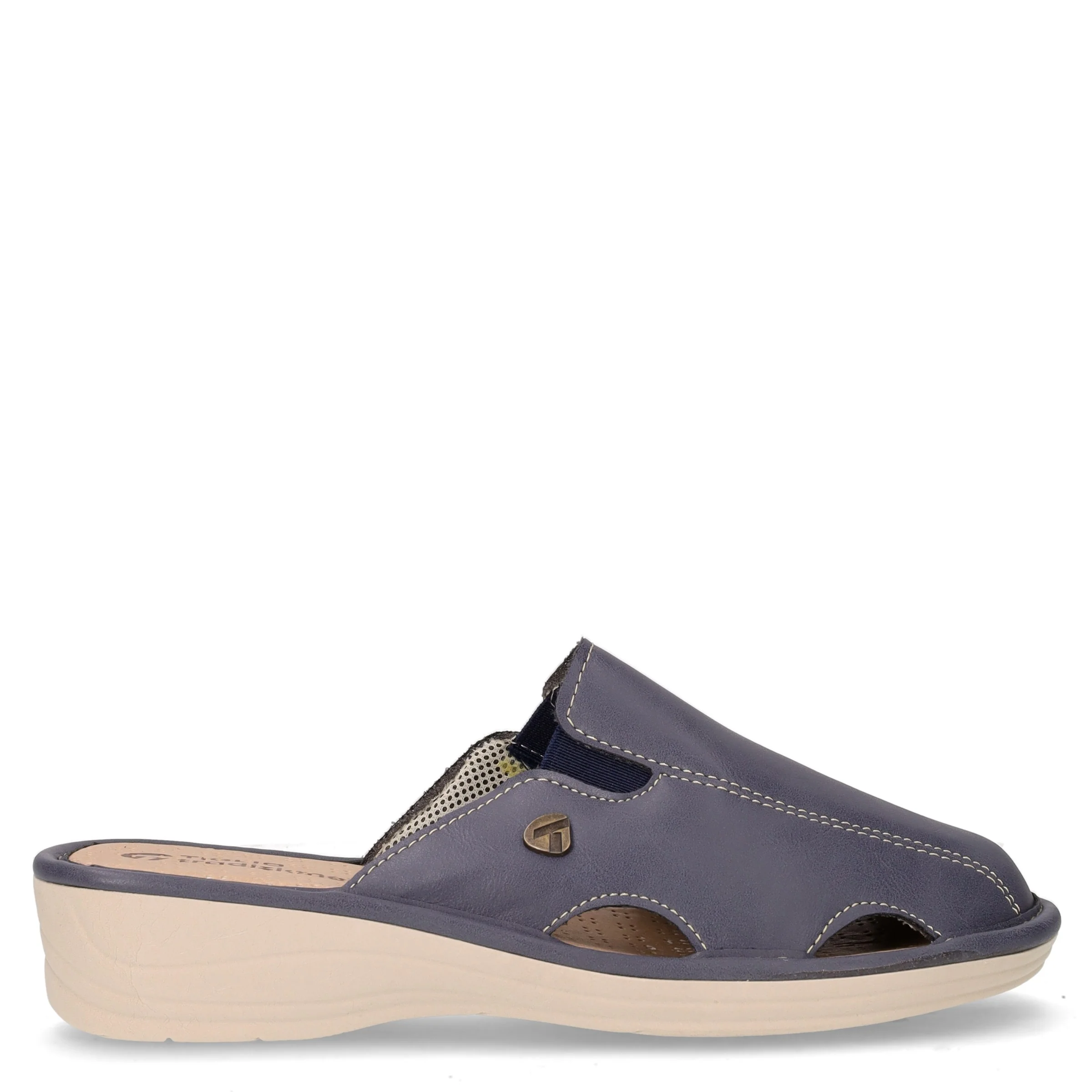 Ciabatta in ecopelle blu