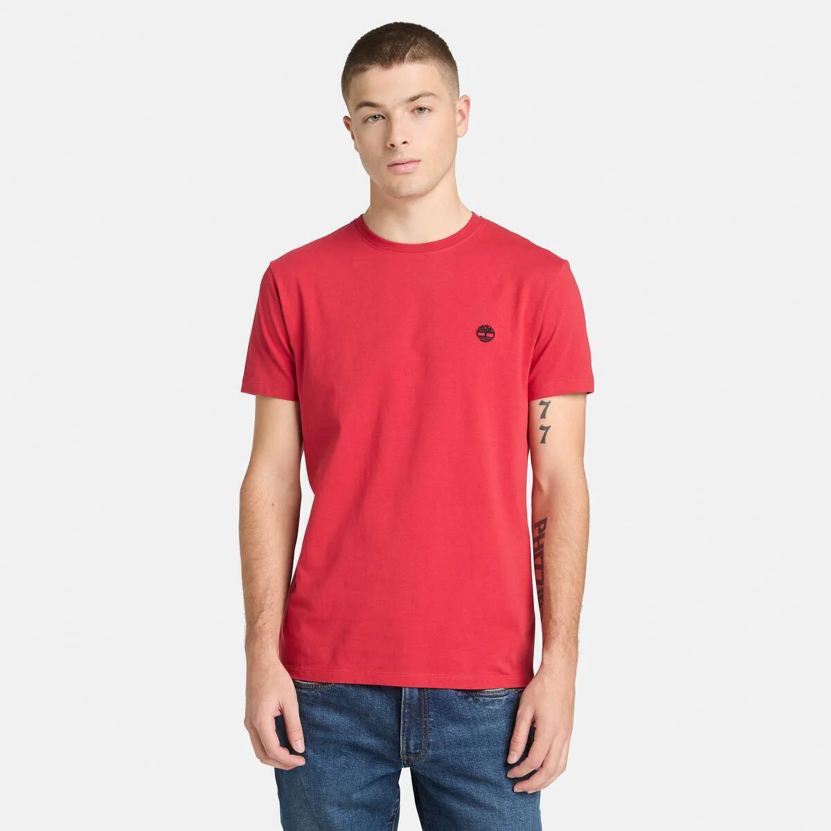 OYSTER RIVER CHEST LOGO SS TEE t-shirt girocollo in cotone rosso