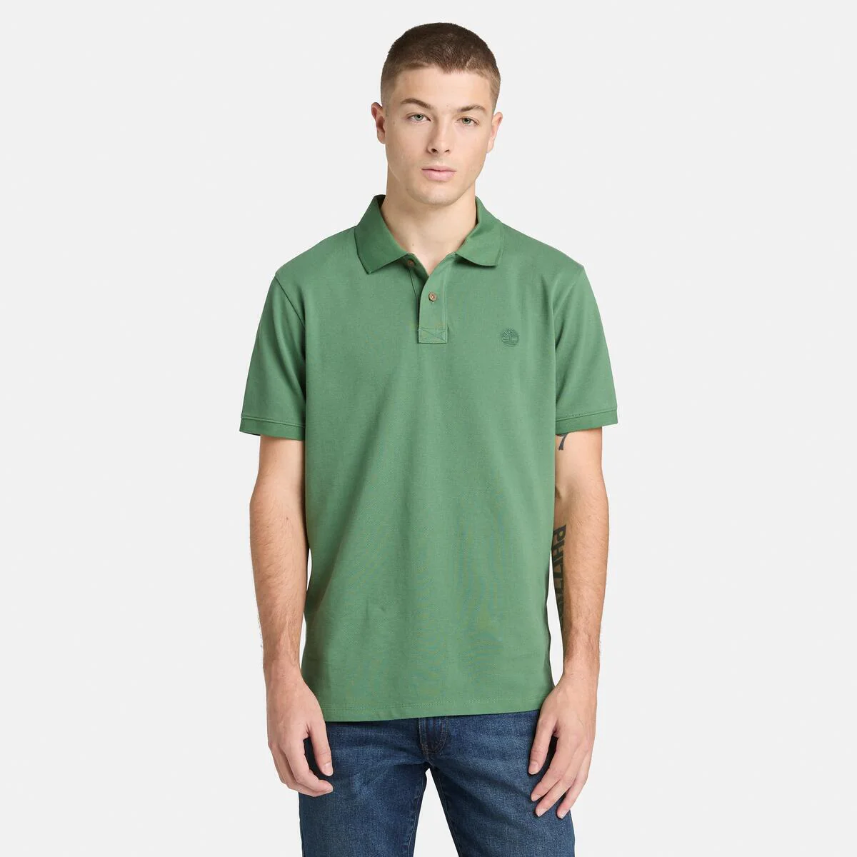 OYSTER RIVER LOGO CHEST LOGO polo in cotone manica corta verde mirto