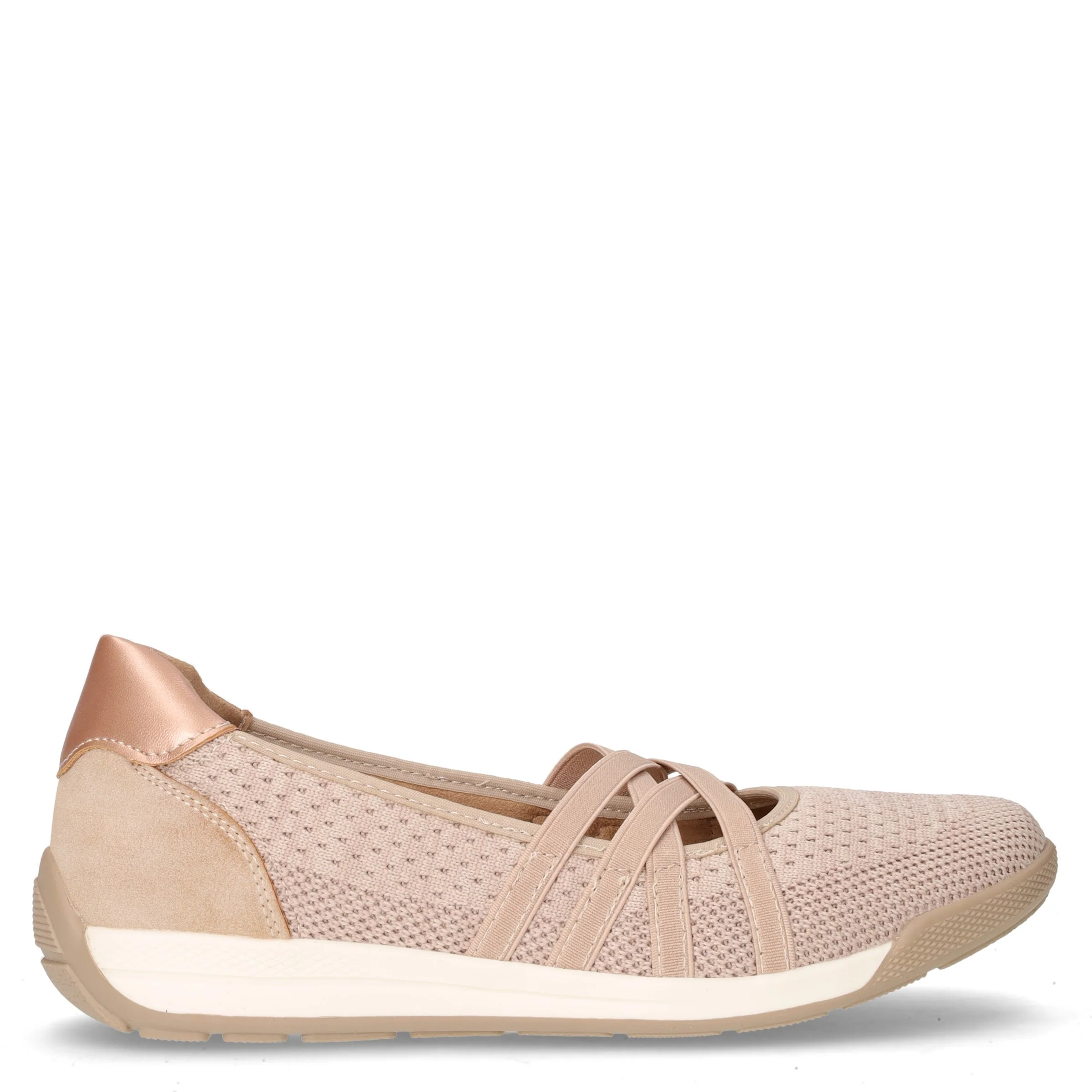 Ballerina sportiva in tessuto beige