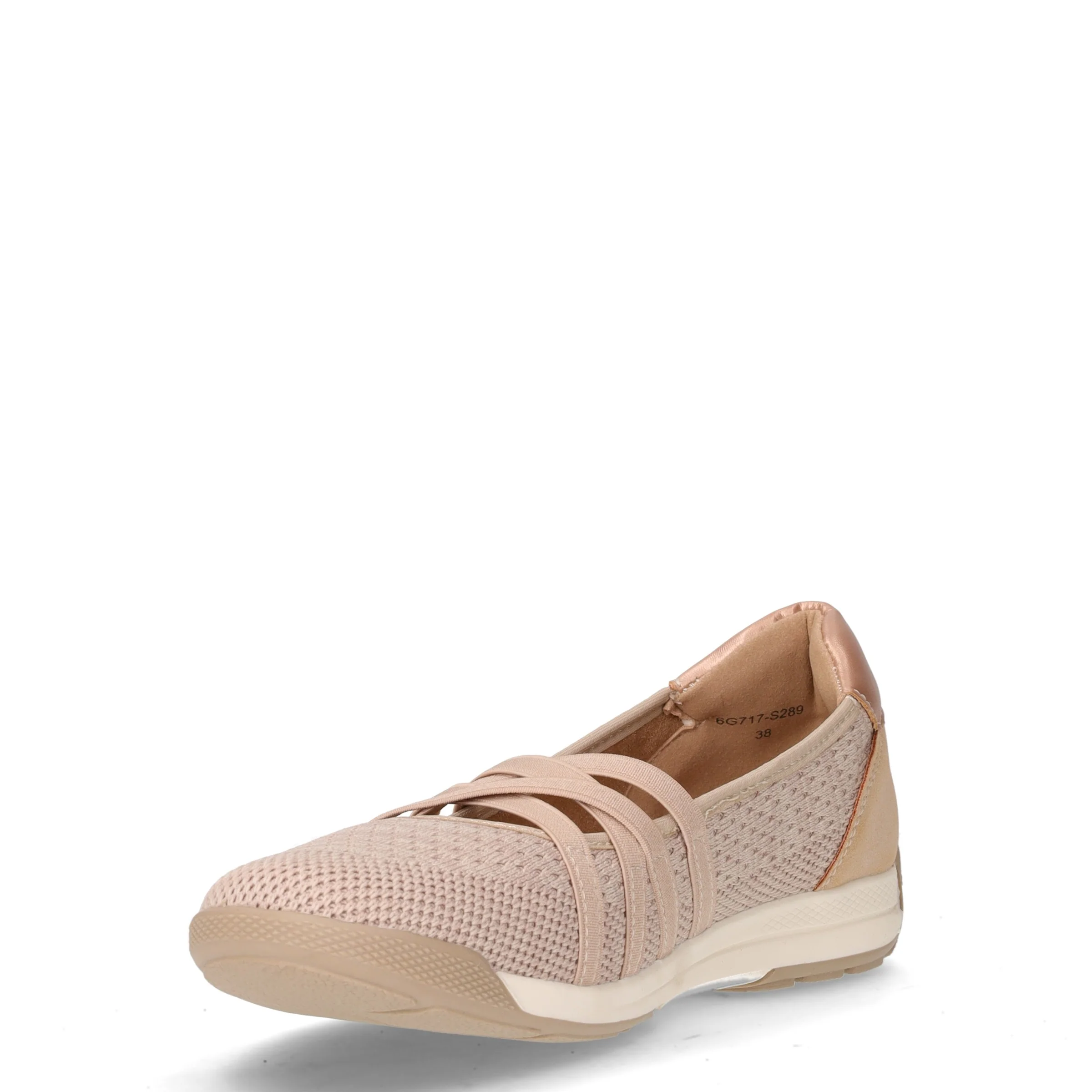 Ballerina sportiva in tessuto beige - Image 3