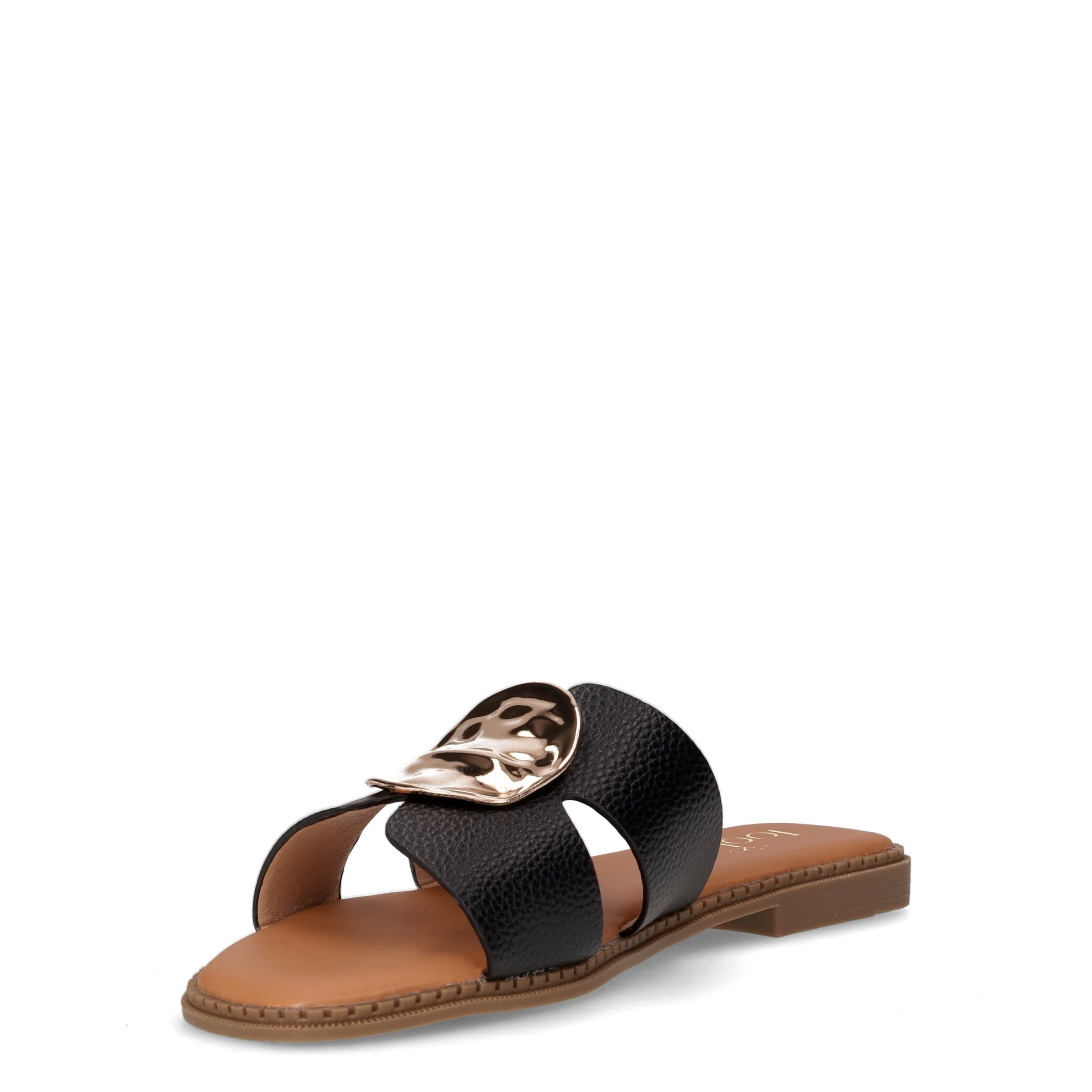 Ciabatta aperta in ecopelle nero - Image 3