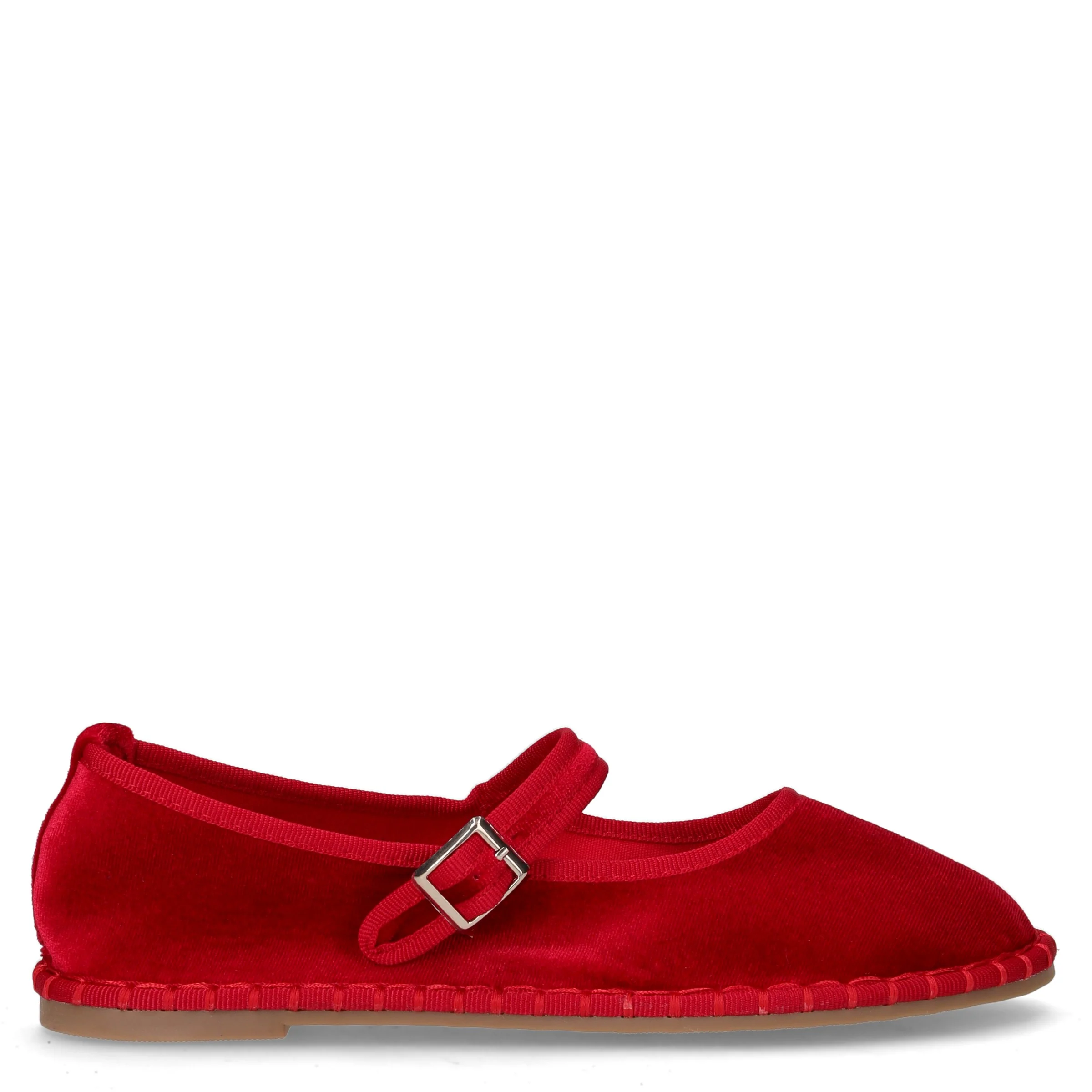 Friulana in tessuto con cinturino rosso