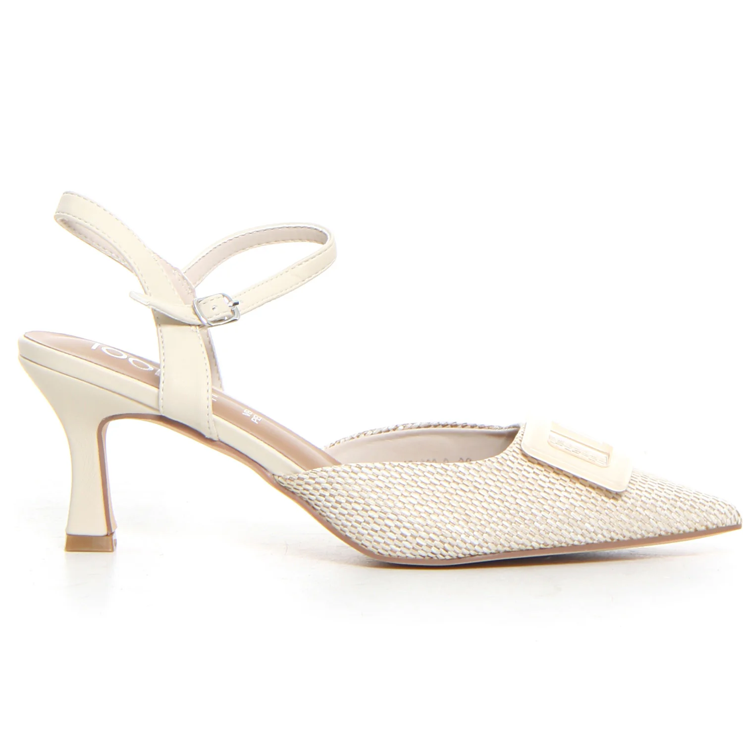 Sandalo con tacco beige