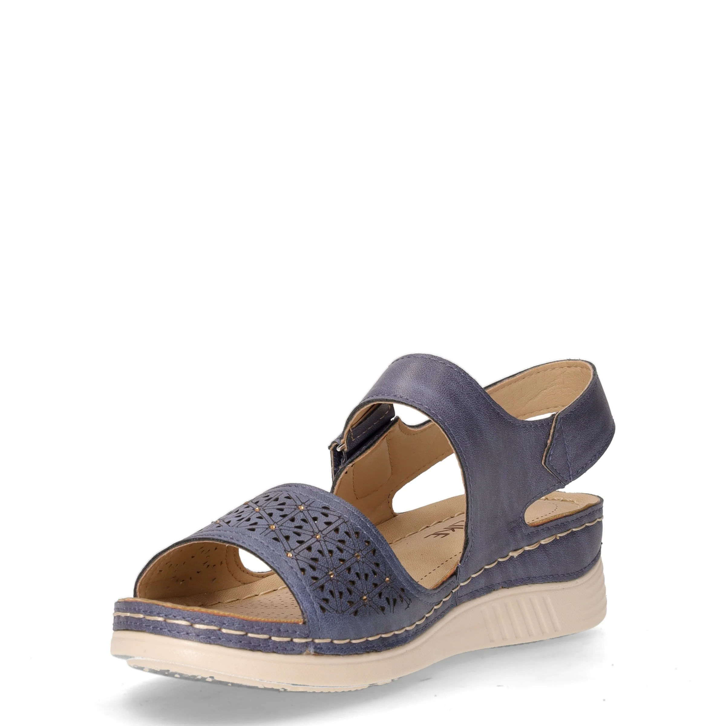 Sandalo in ecopelle con strappo blu - Image 3