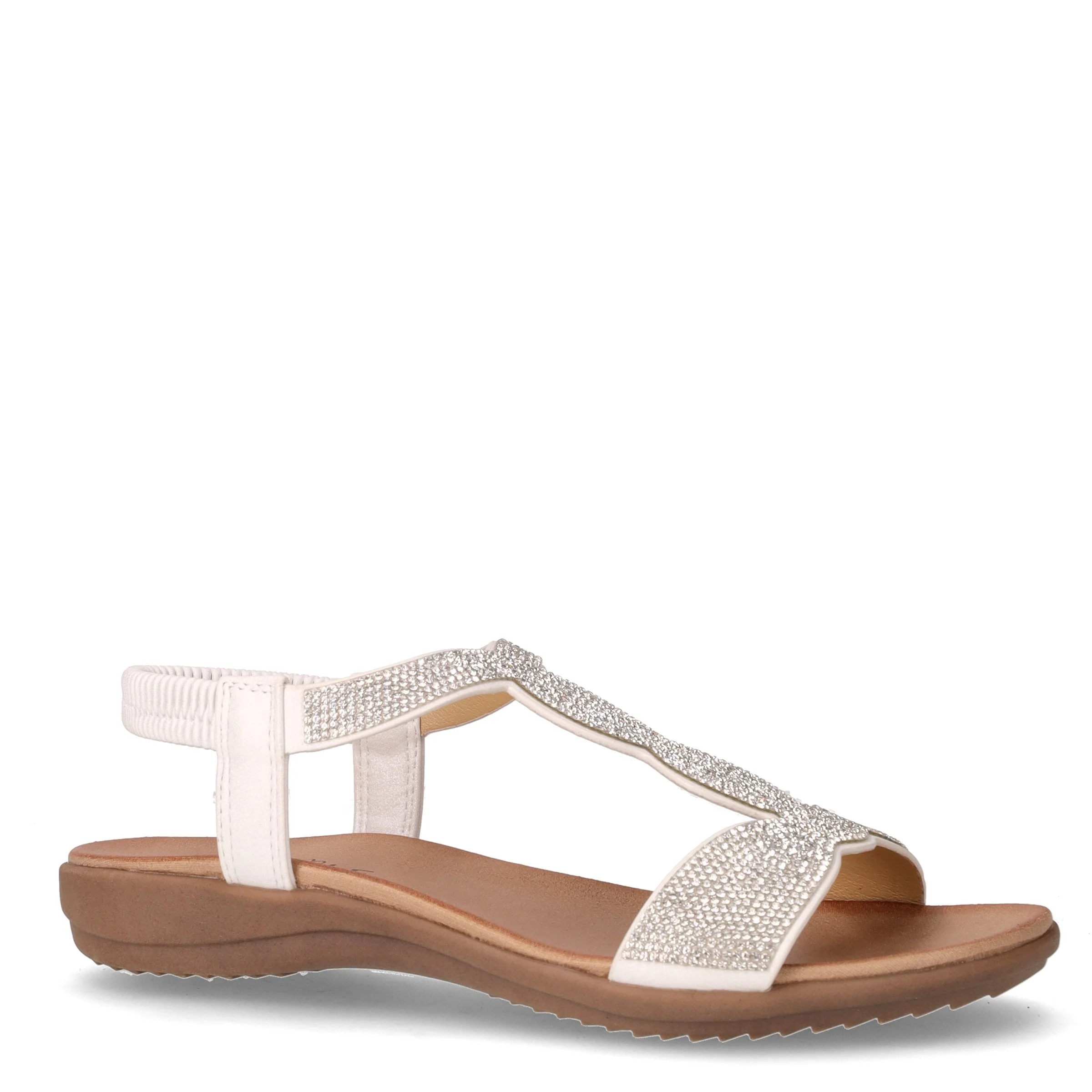 Sandalo in ecopelle con strass bianco - Image 2