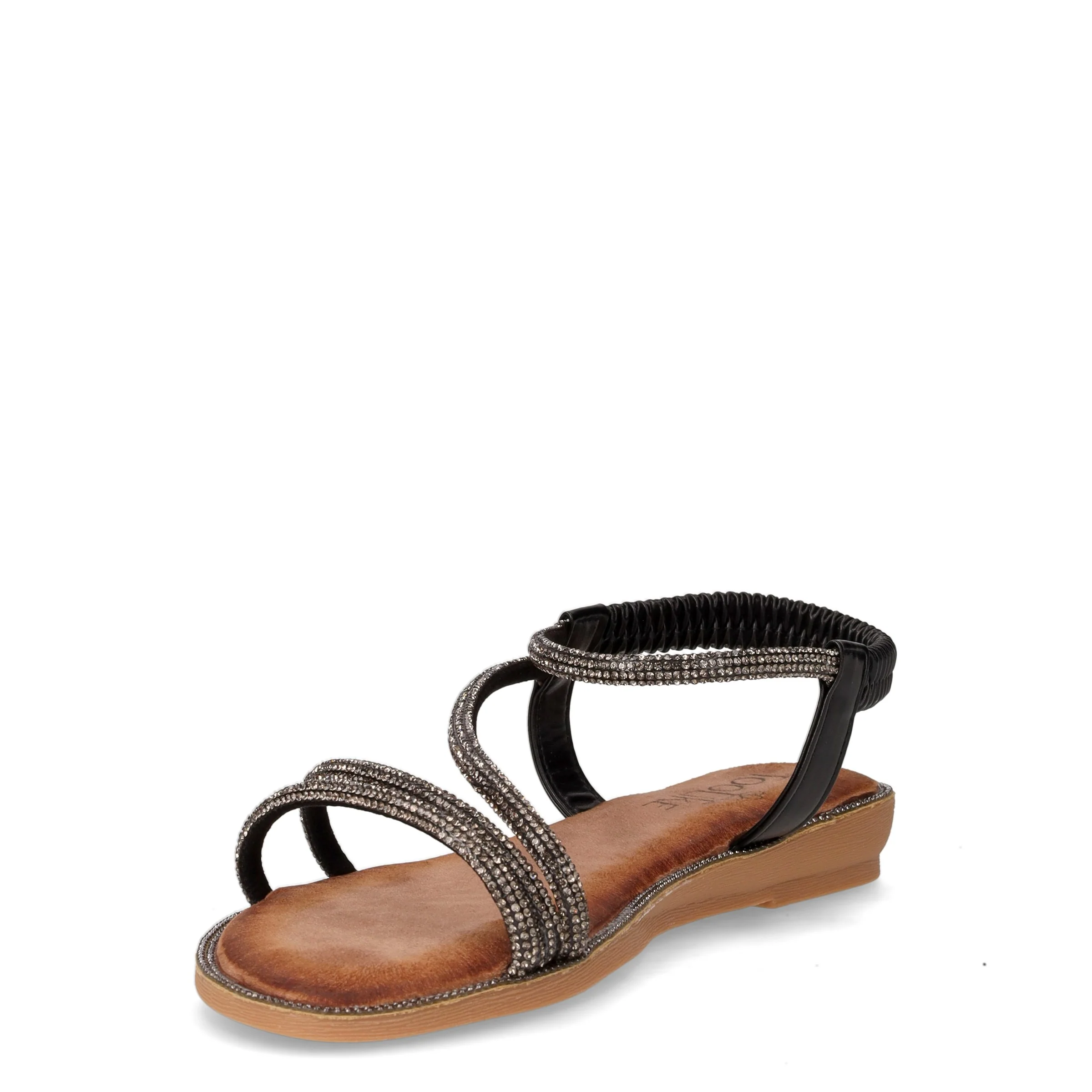 Sandalo in ecopelle con strass nero - Image 3