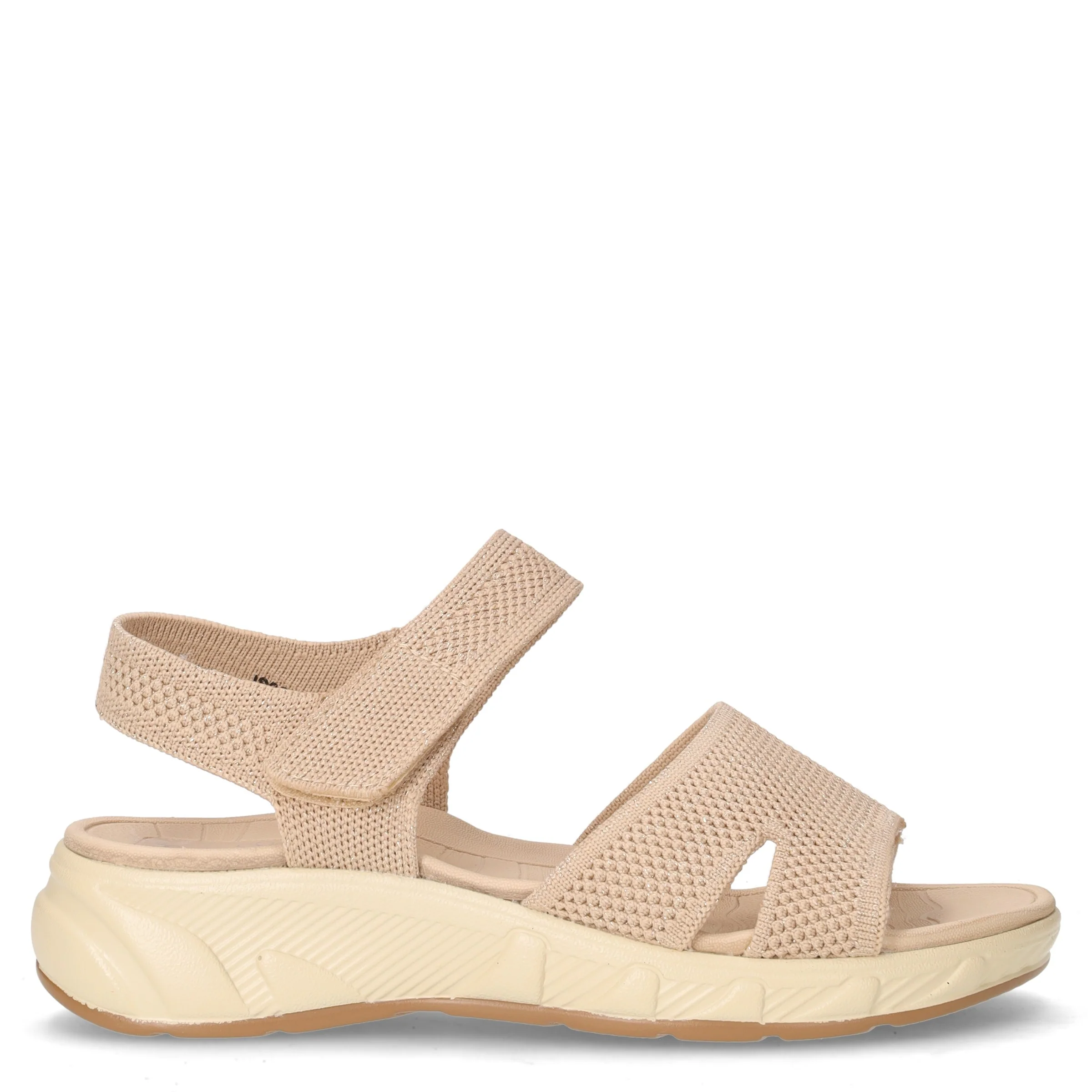 Sandalo in tessuto con strappo beige