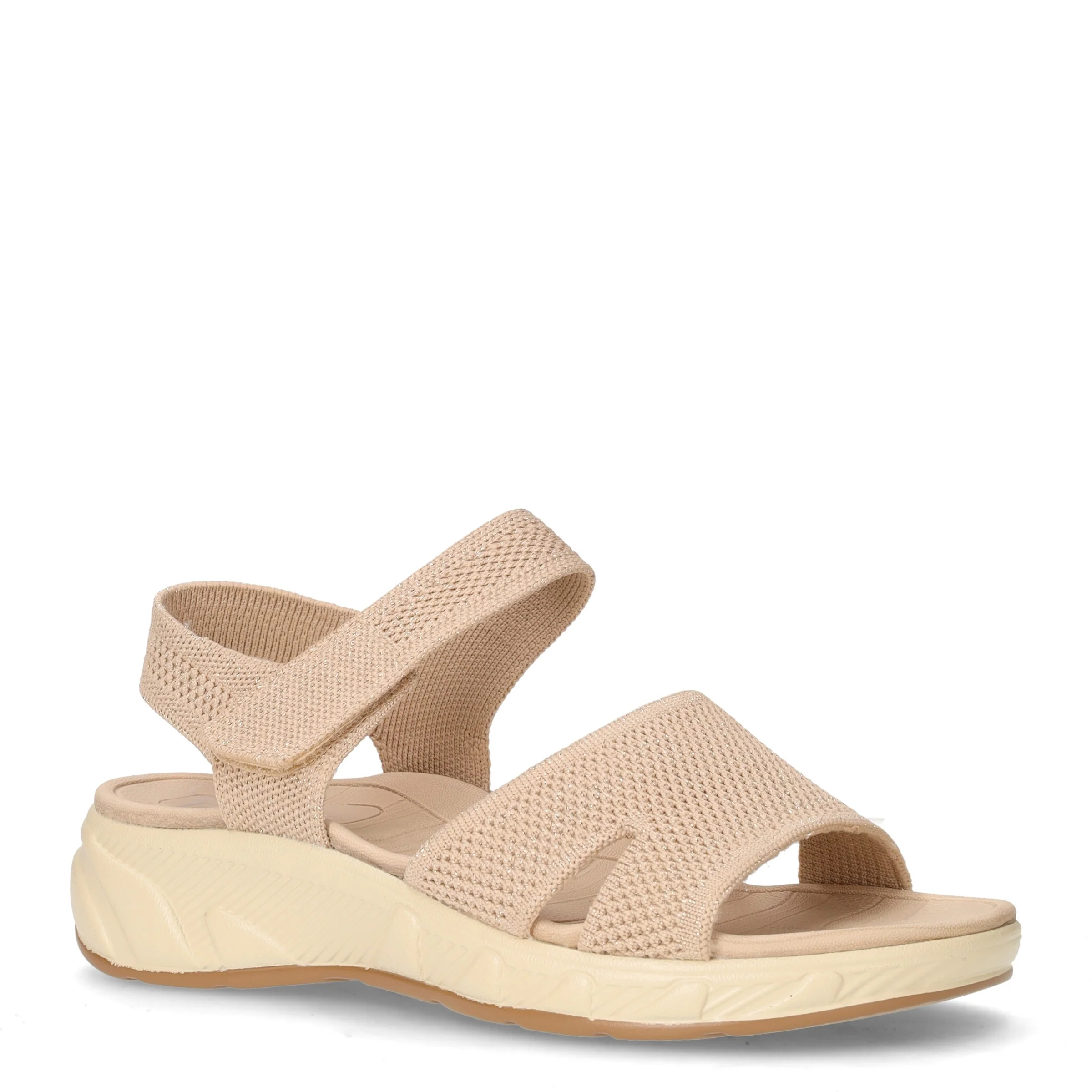 Sandalo in tessuto con strappo beige - Image 2