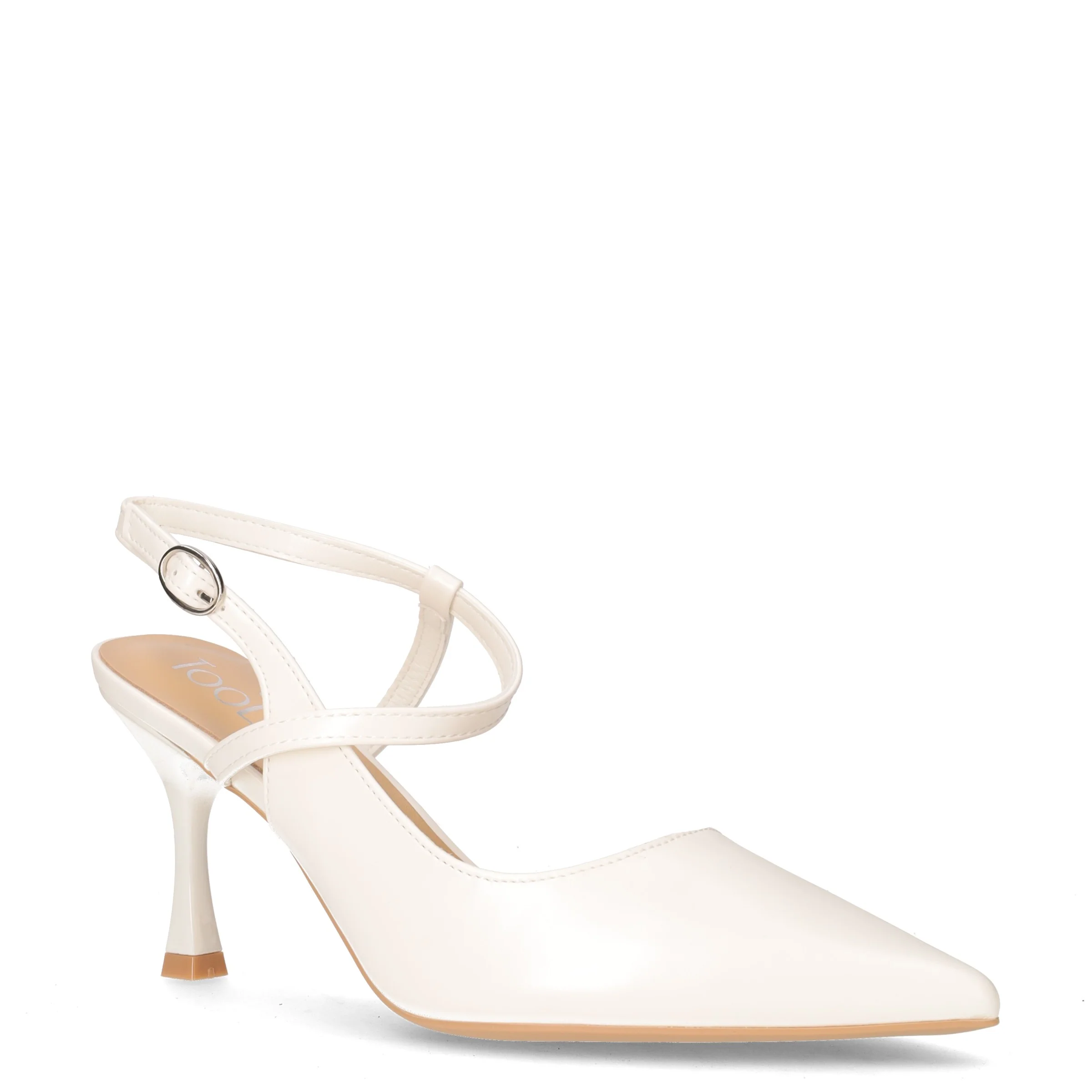 Slingback con tacco in ecopelle bianco - Image 2
