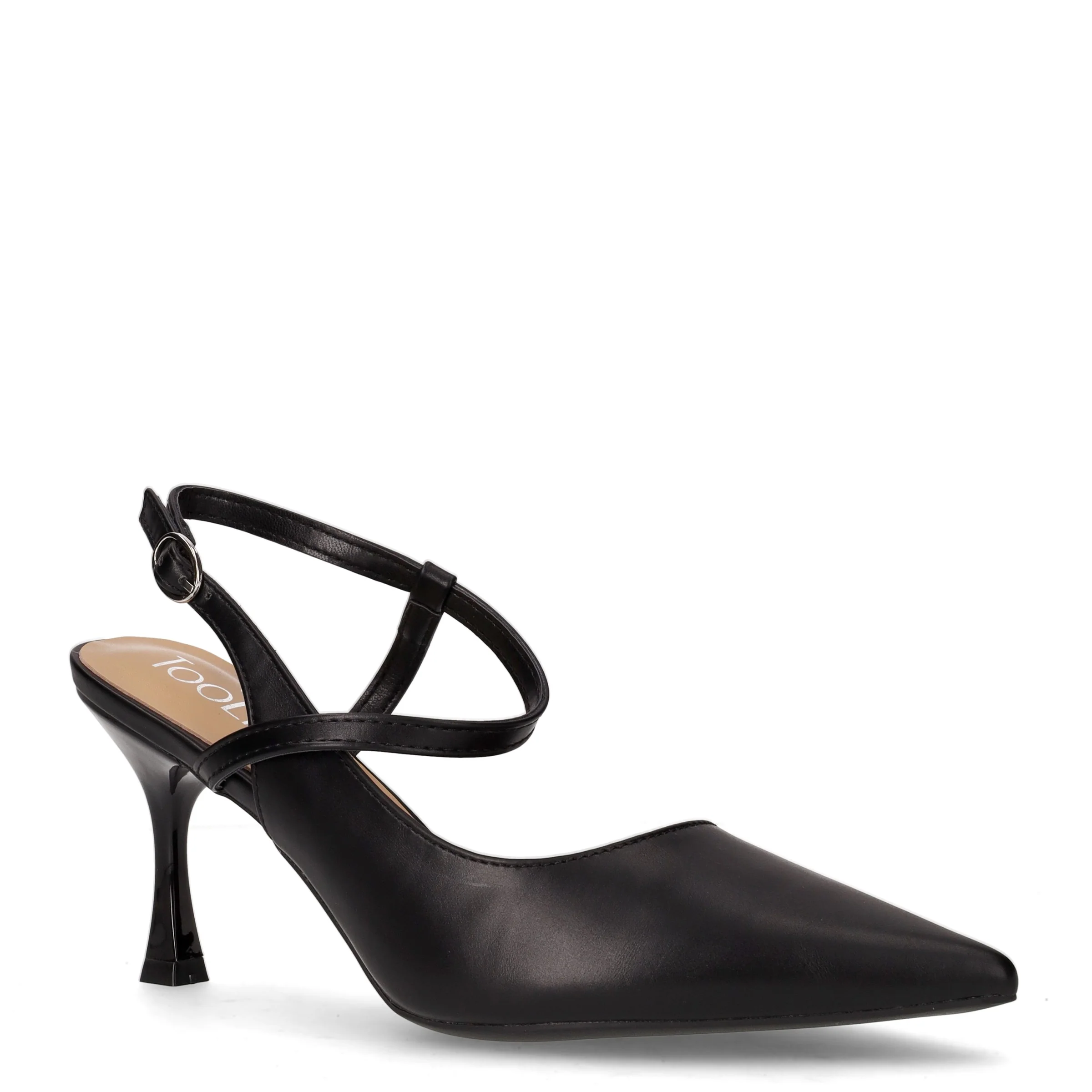 Slingback con tacco in ecopelle nero - Image 2