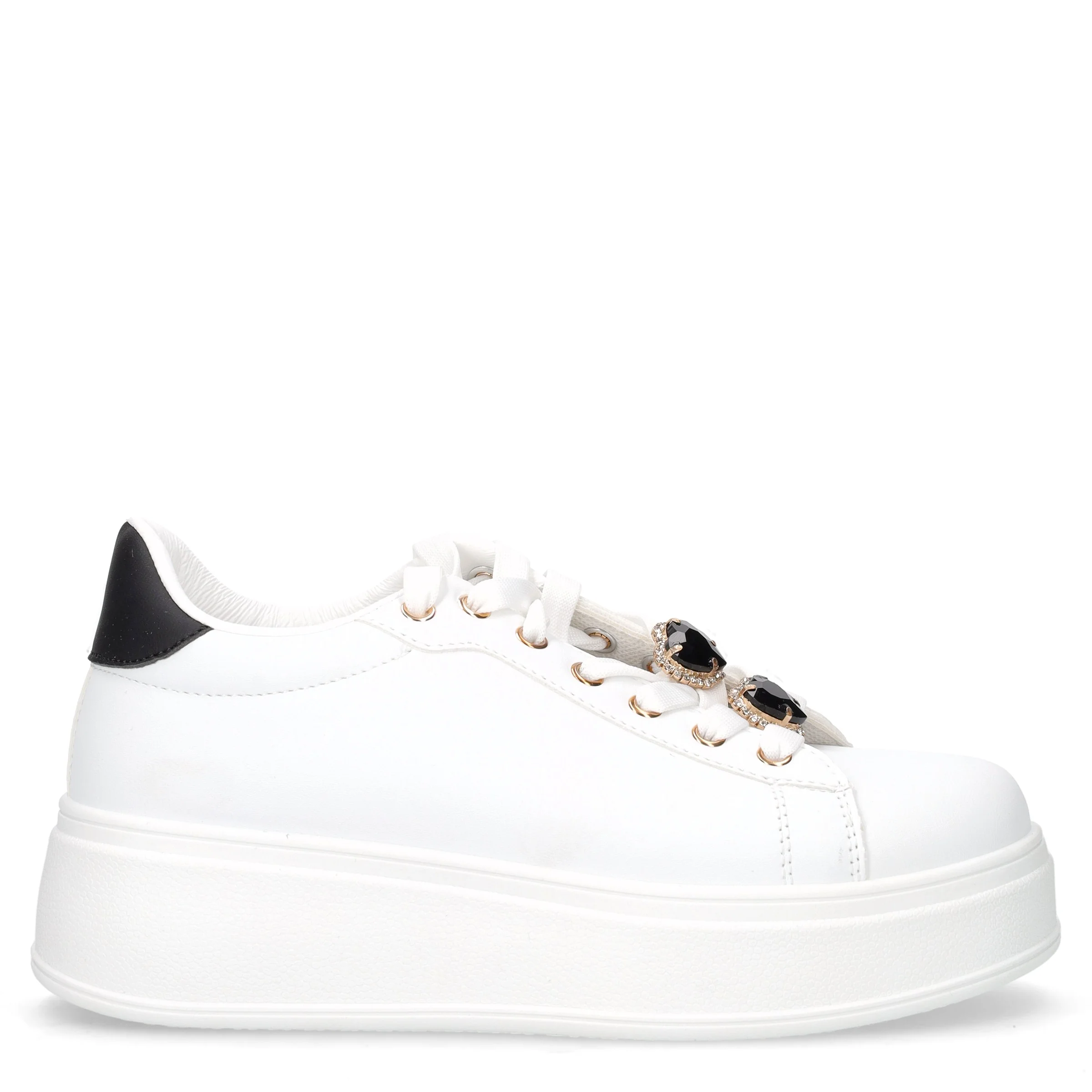 Sneaker con platform bianco nero