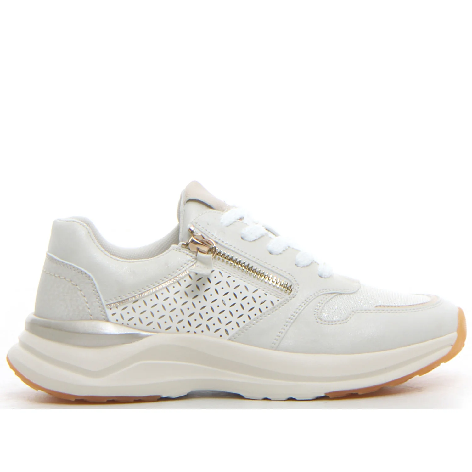 Sneaker con zip laterale white
