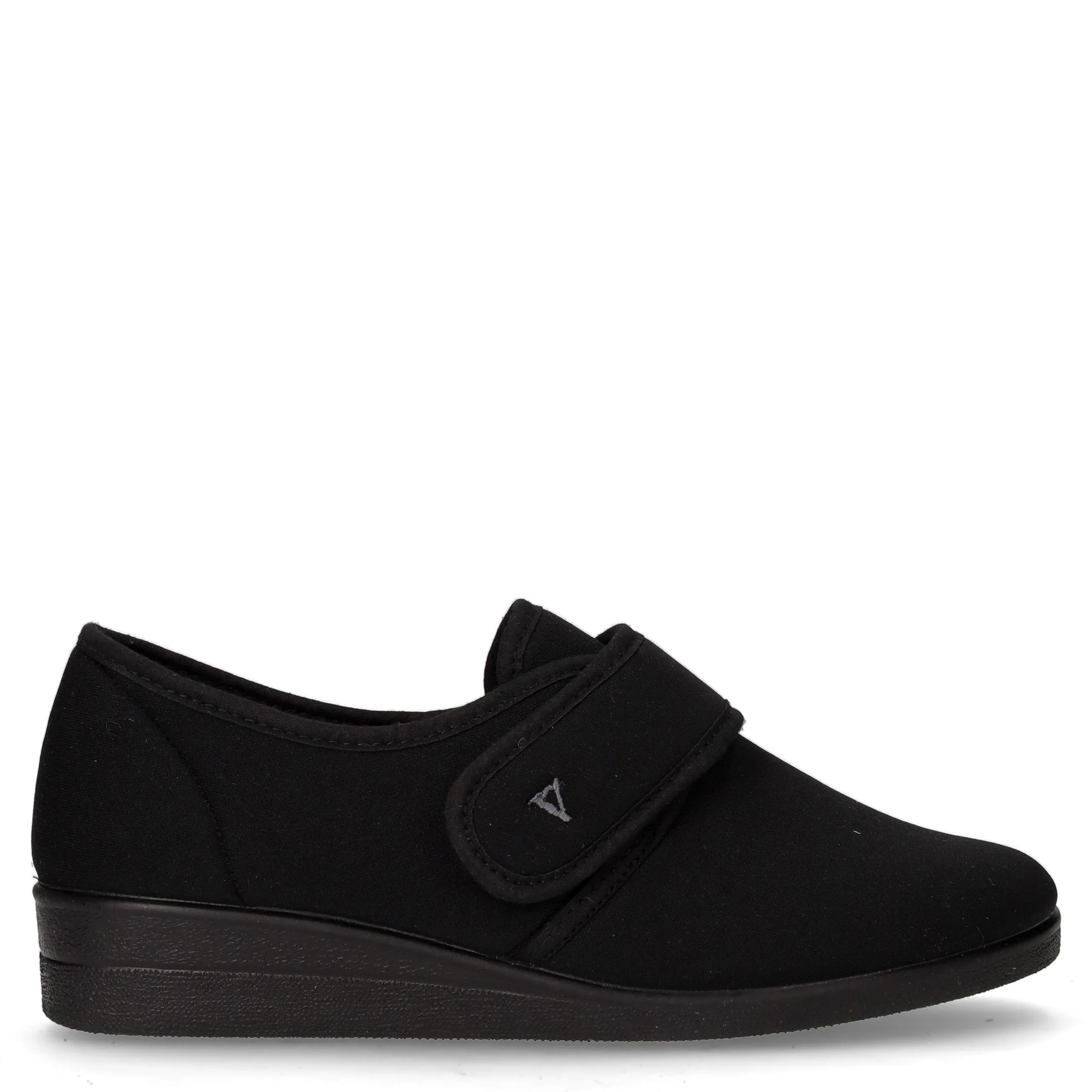 Pantofola in tessuto con strappo nero