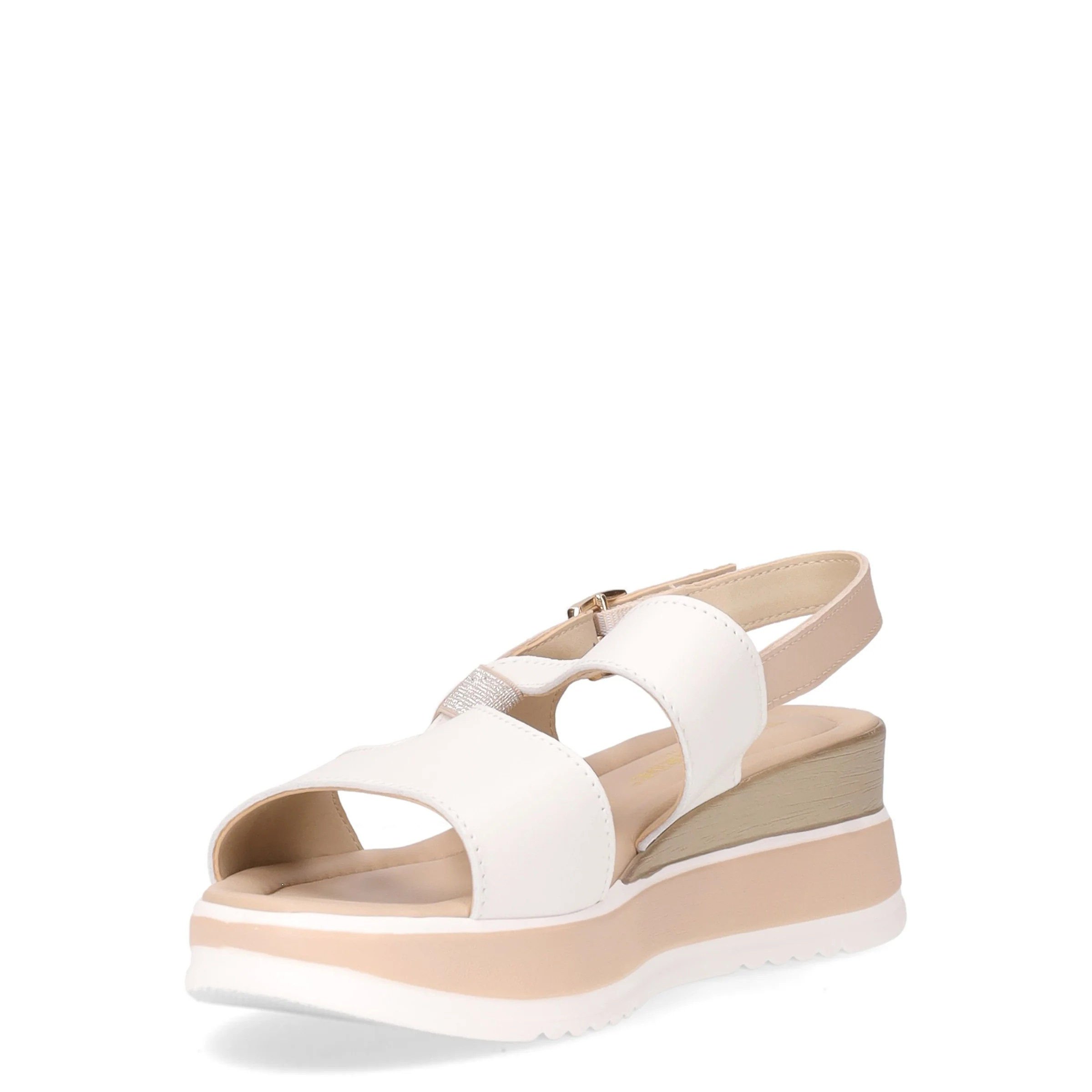 Sandalo con zeppa bianco beige - Image 3