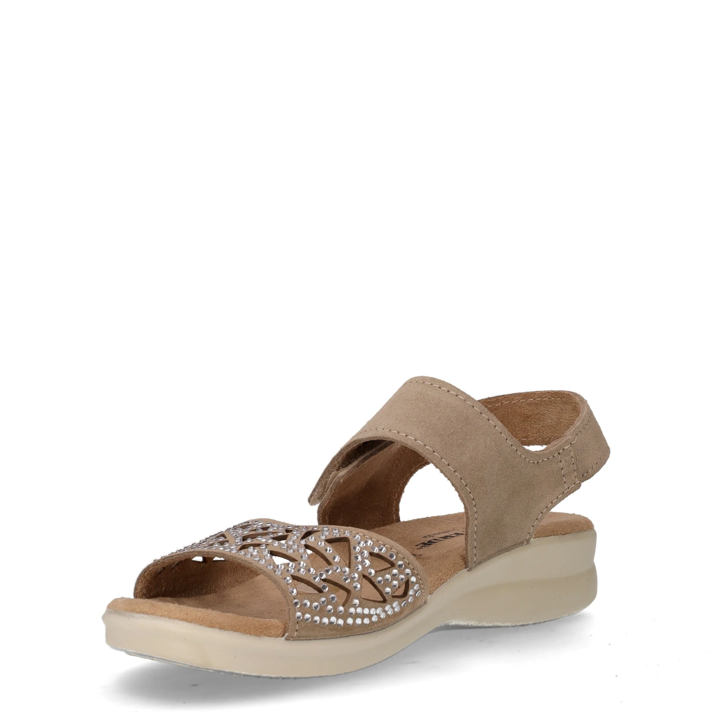 Sandalo in pelle con strass tortora - Image 3