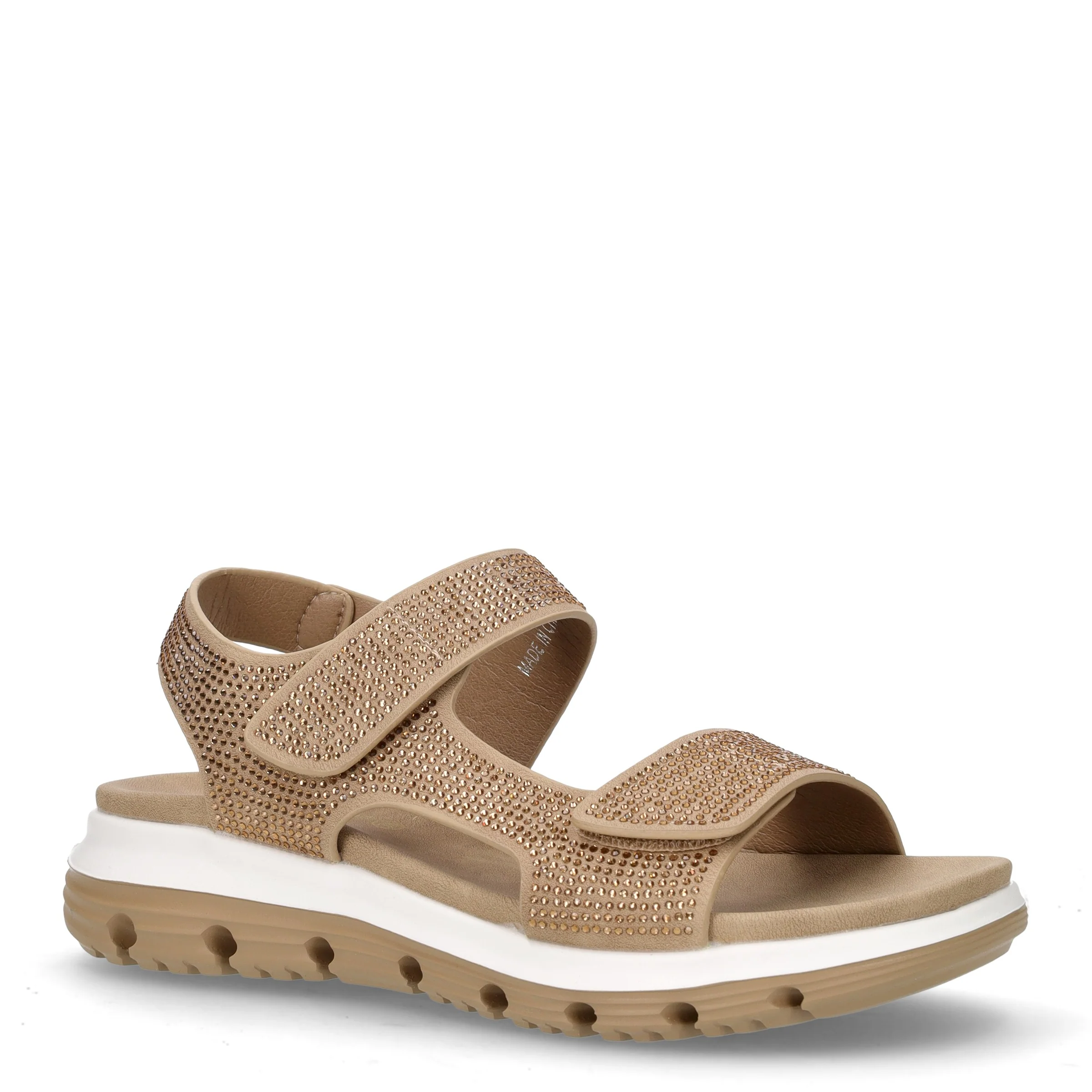 Sandalo sportivo in ecopelle con strass bronzo - Image 2
