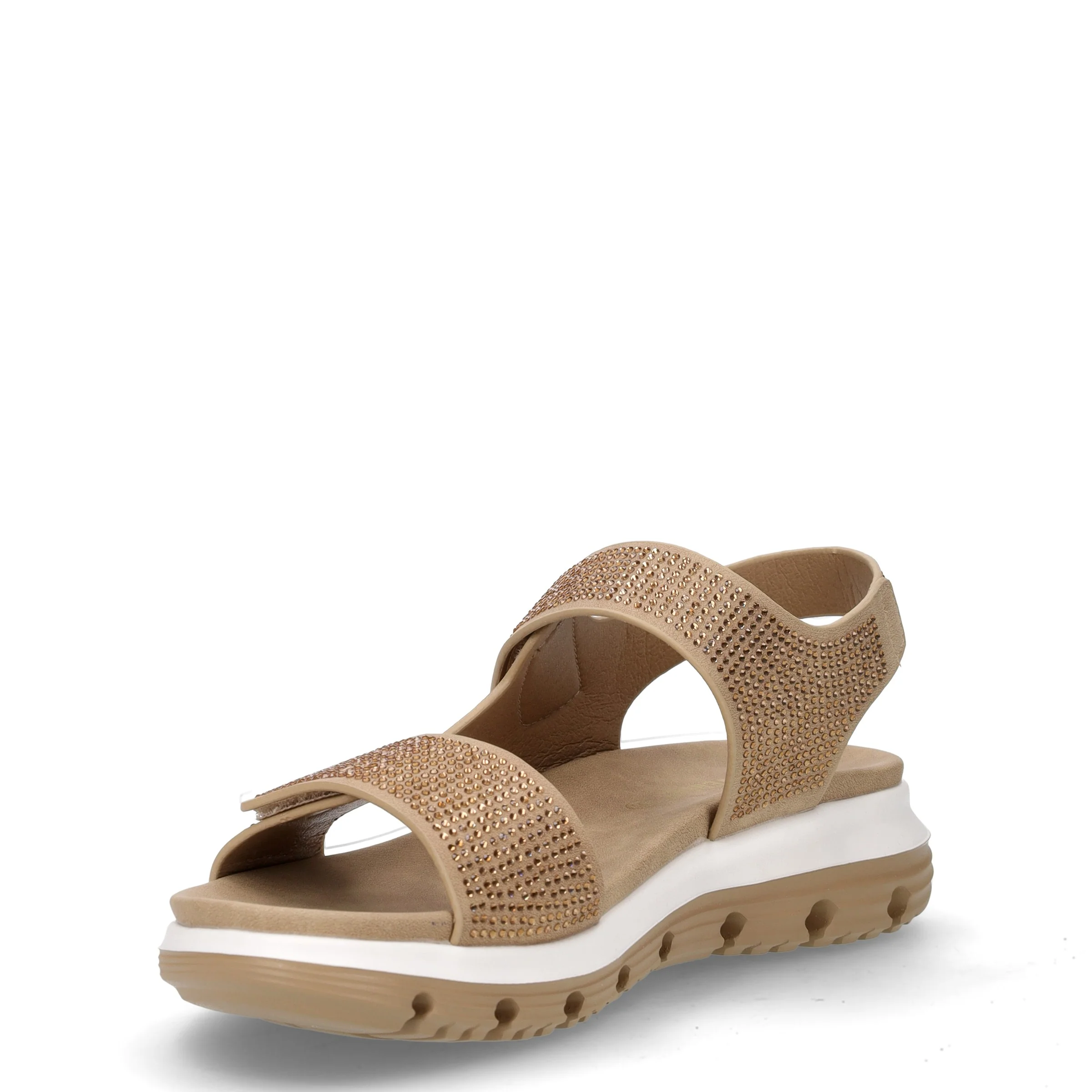 Sandalo sportivo in ecopelle con strass bronzo - Image 3