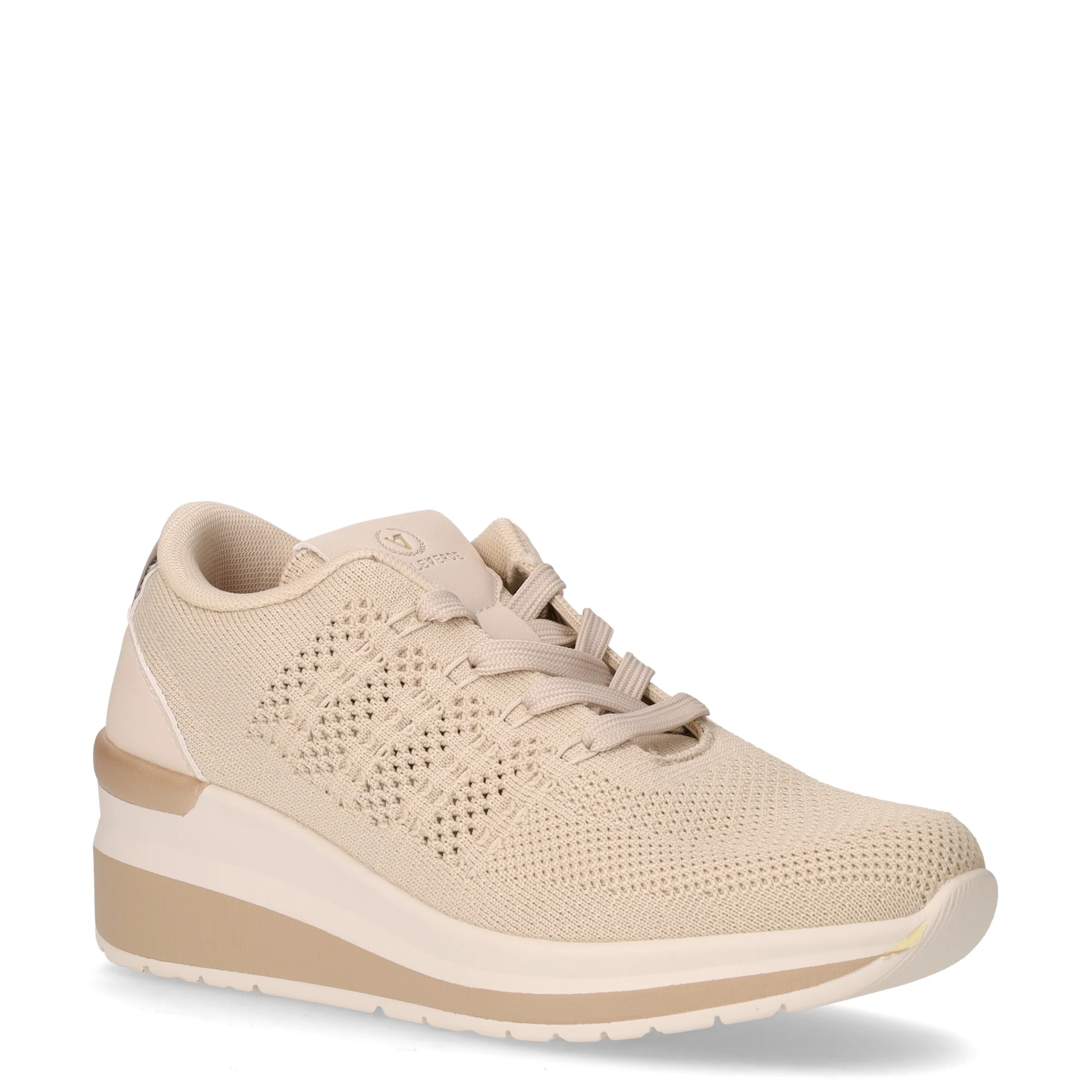 Sneaker in tessuto con zeppa beige - Image 2