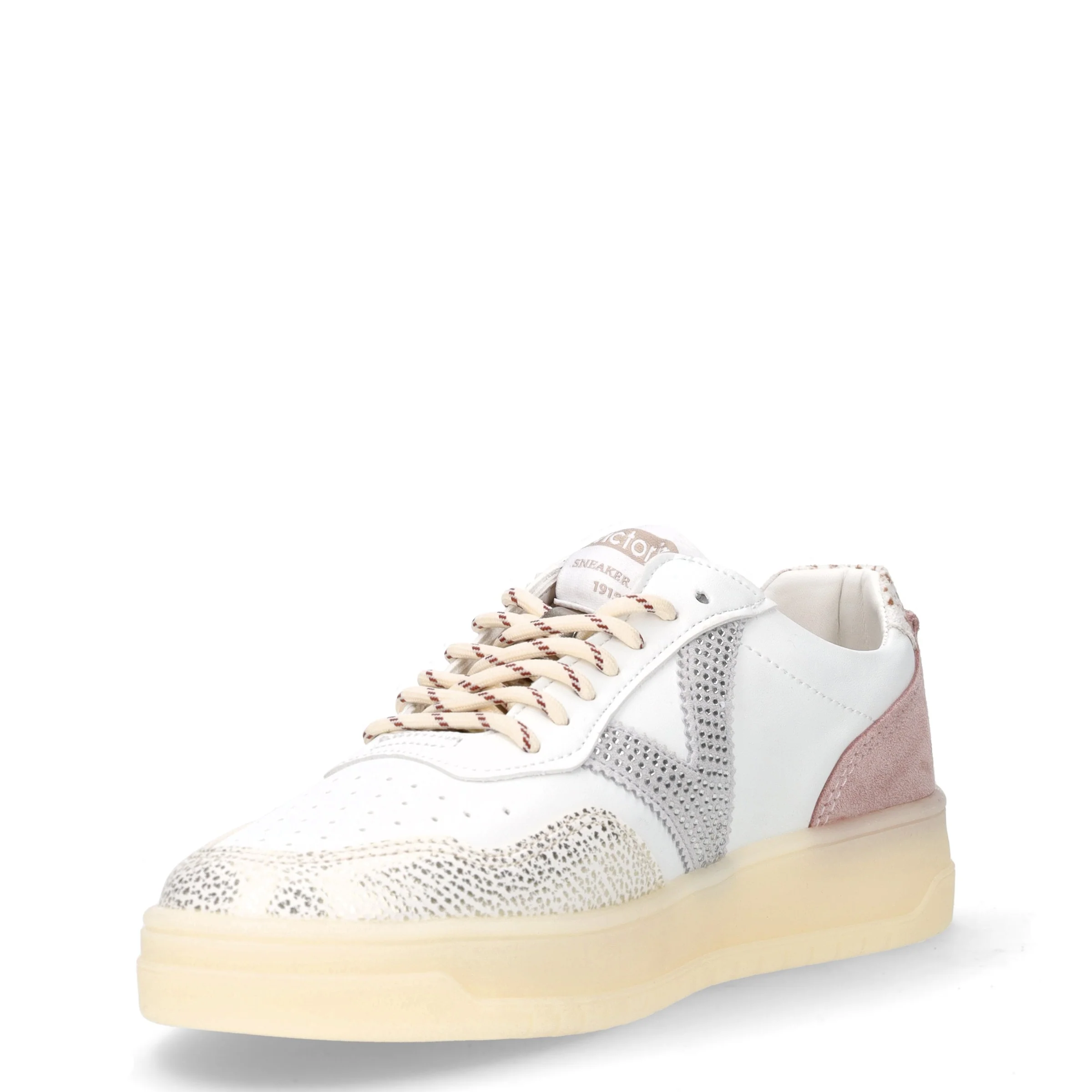 Sneaker in ecopelle bianco rosa - Image 3
