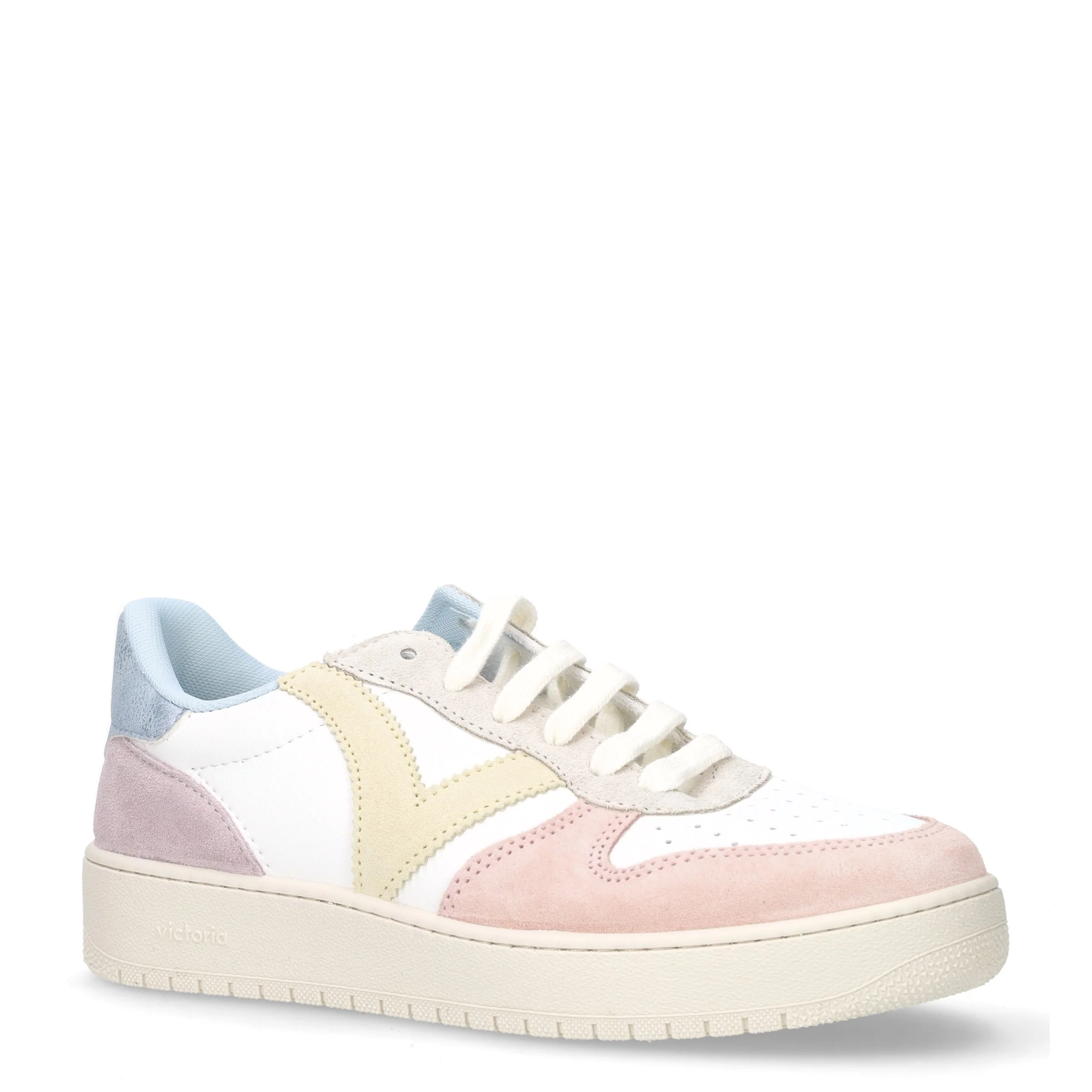 Sneaker in pelle bianco rosa azzurro - Image 2