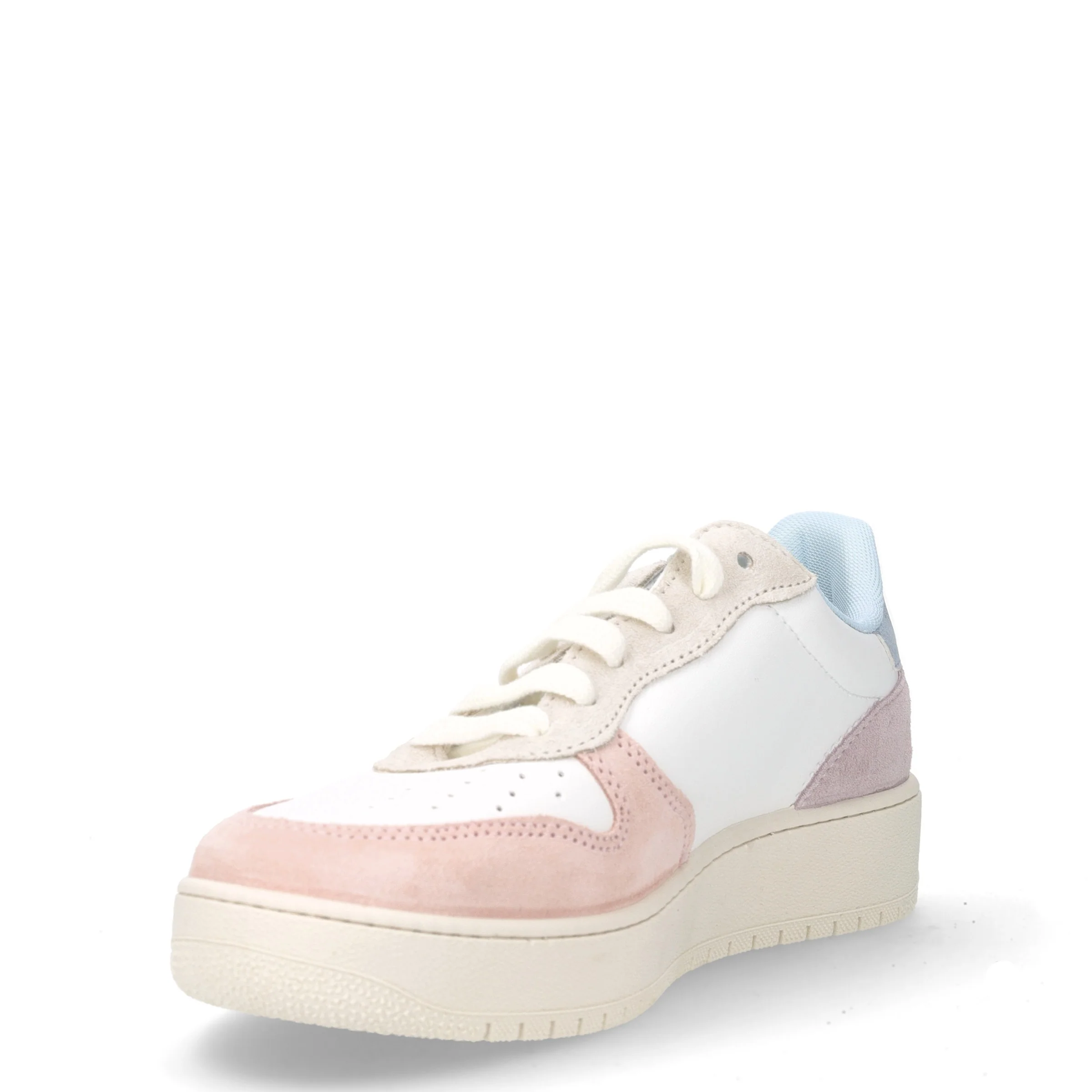 Sneaker in pelle bianco rosa azzurro - Image 3
