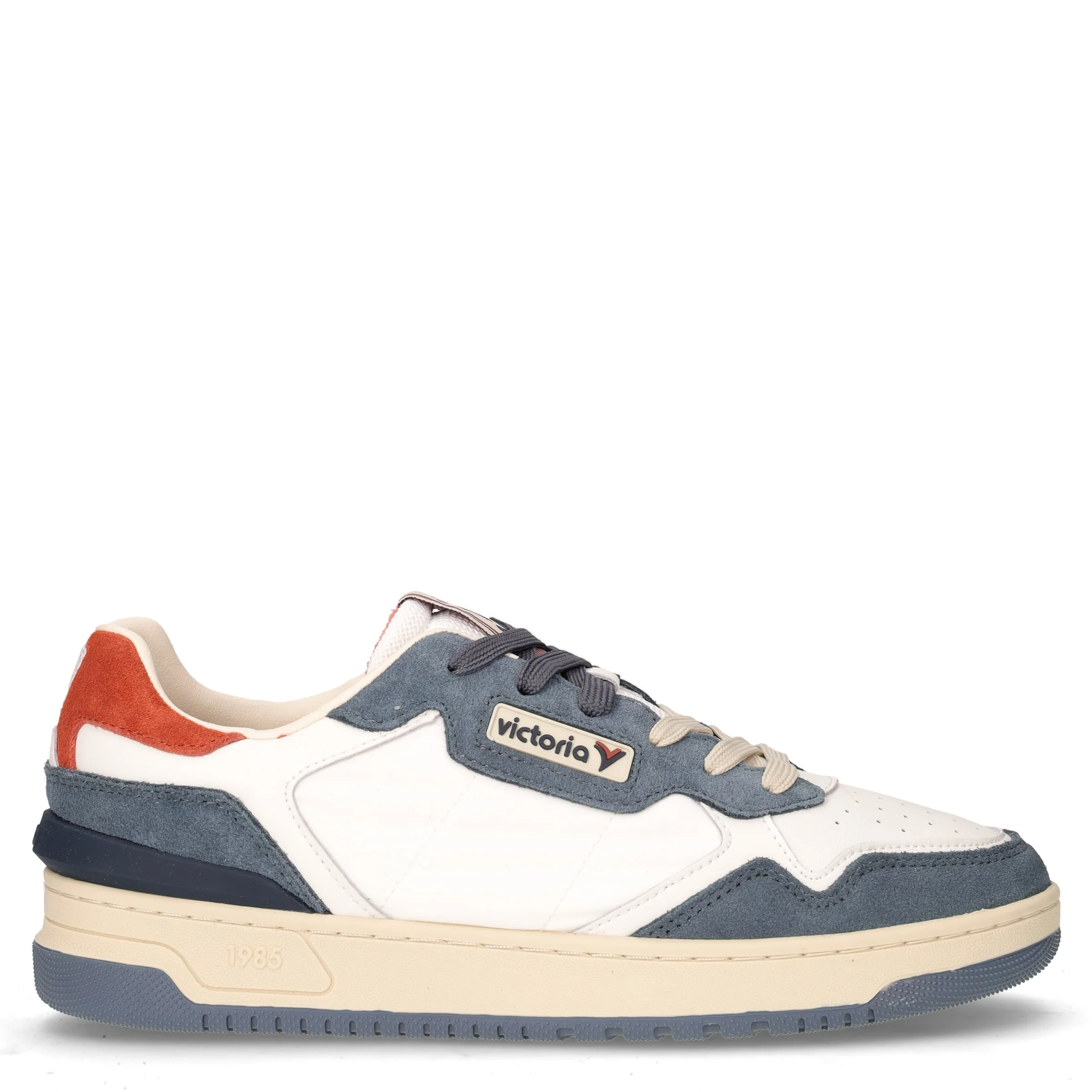 Sneaker in pelle e tessuto marino bianco